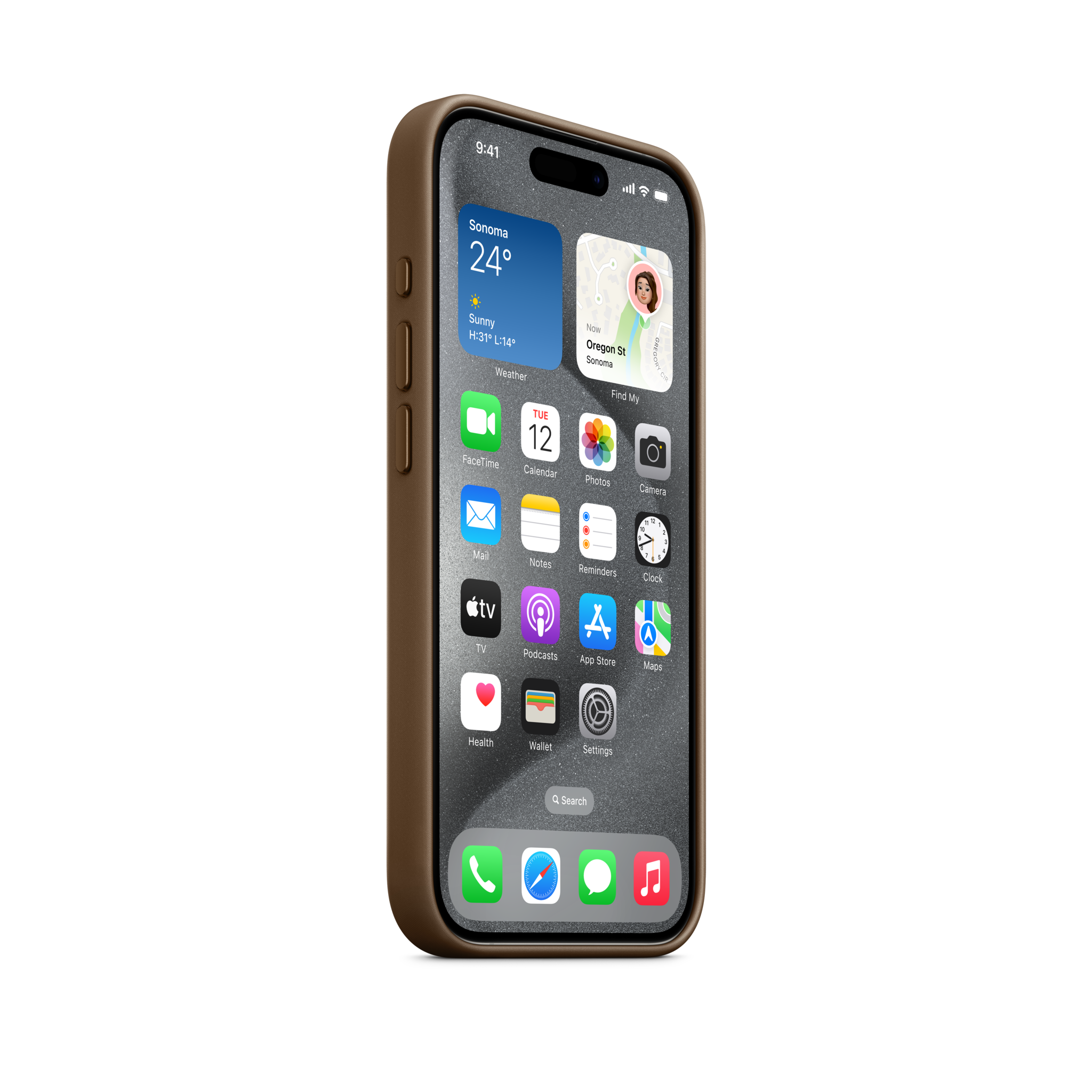 iPhone 15 Pro FineWoven Case with MagSafe — Taupe