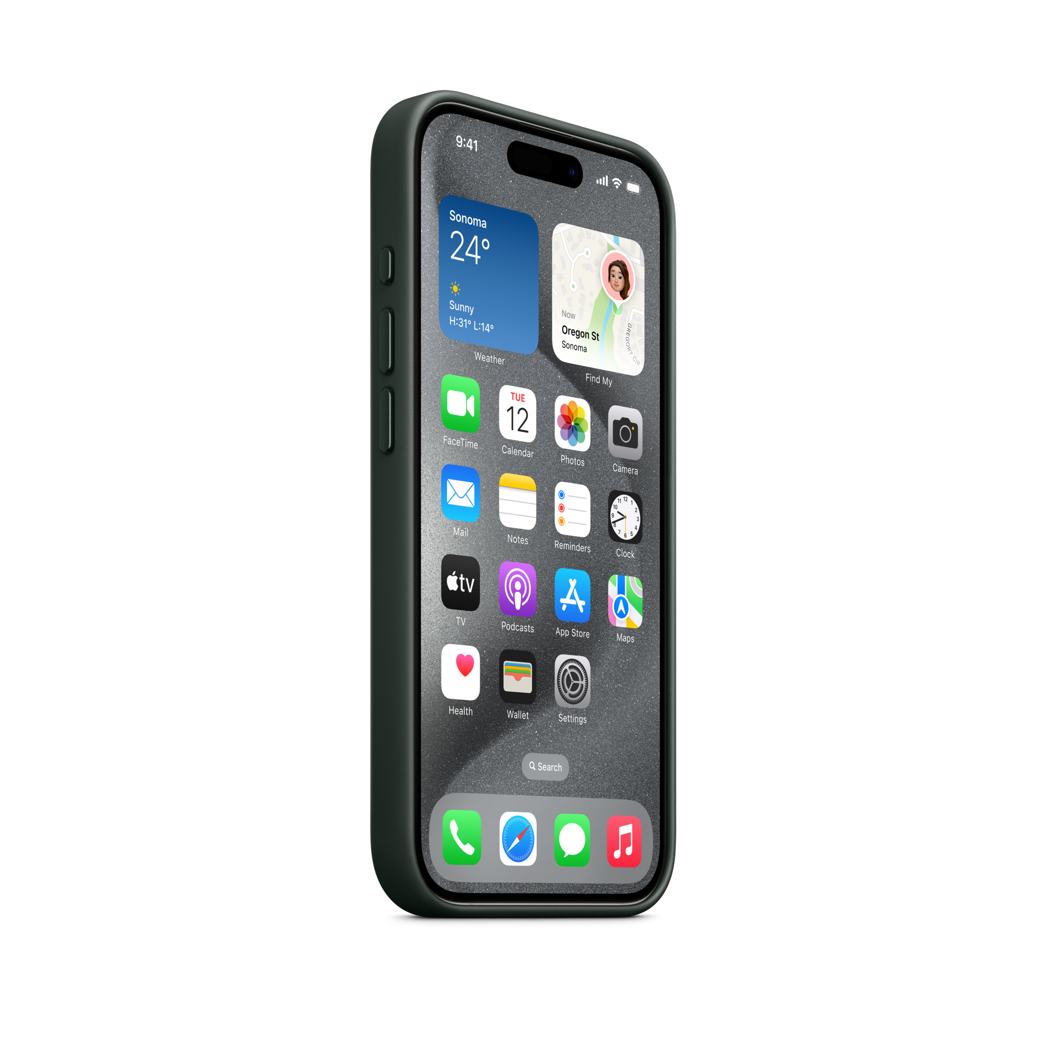 iPhone 15 Pro FineWoven Case with MagSafe — Evergreen