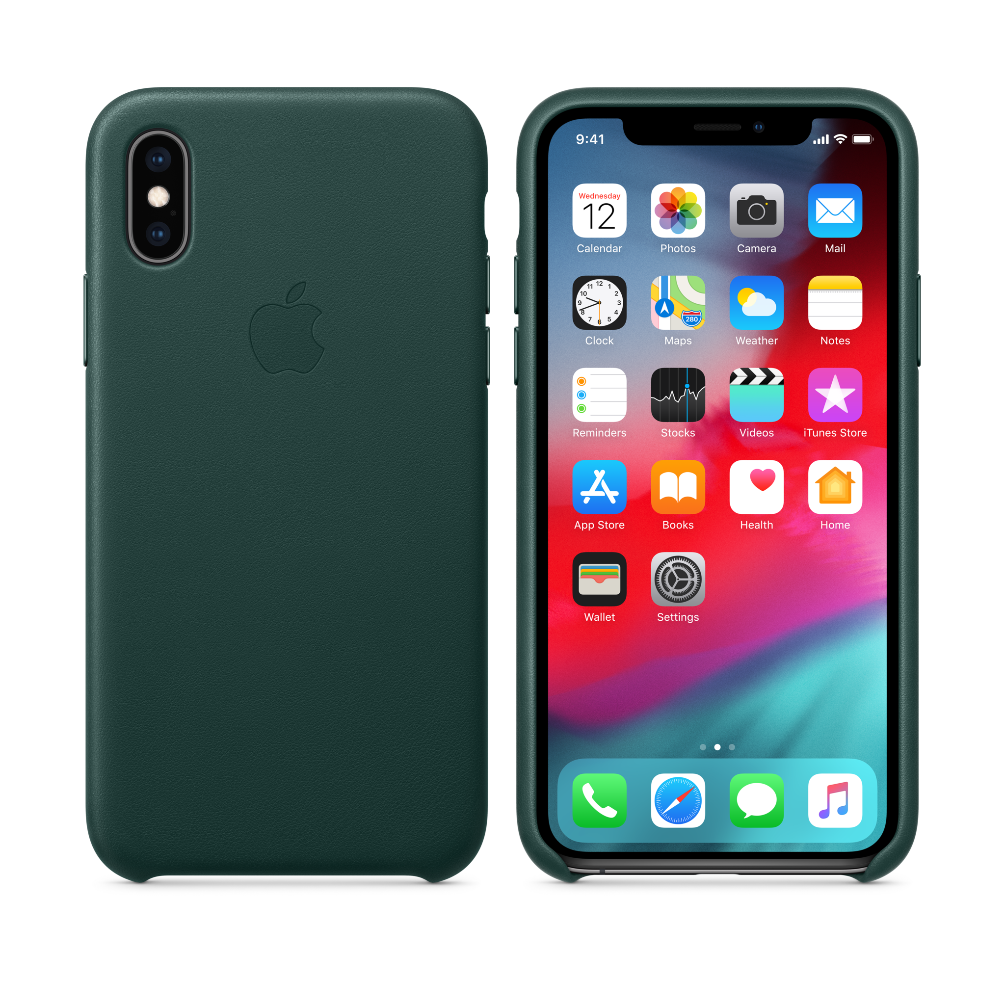 iPhone XS Leather Case — Forest Green