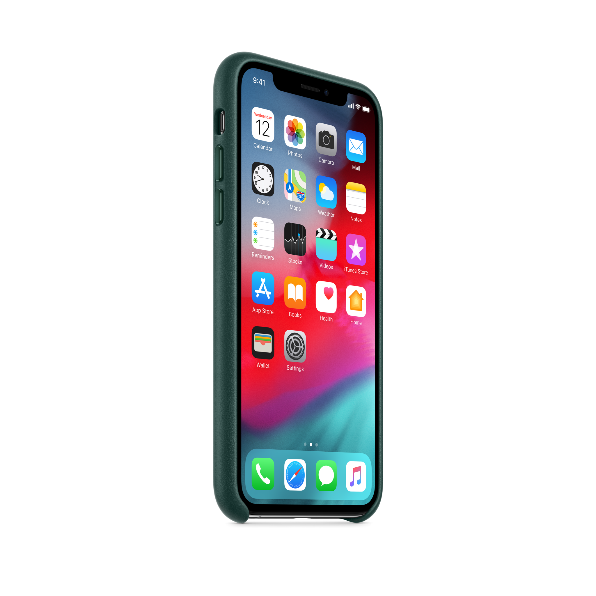 iPhone XS Leather Case — Forest Green