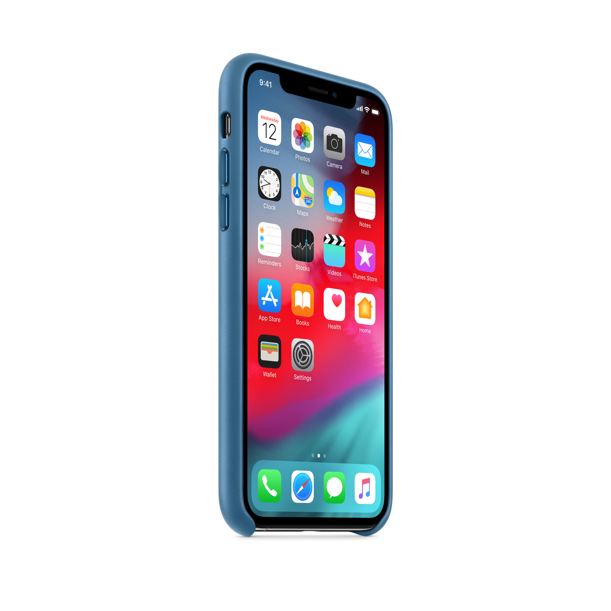 iPhone XS Leather Case — Cape Cod Blue