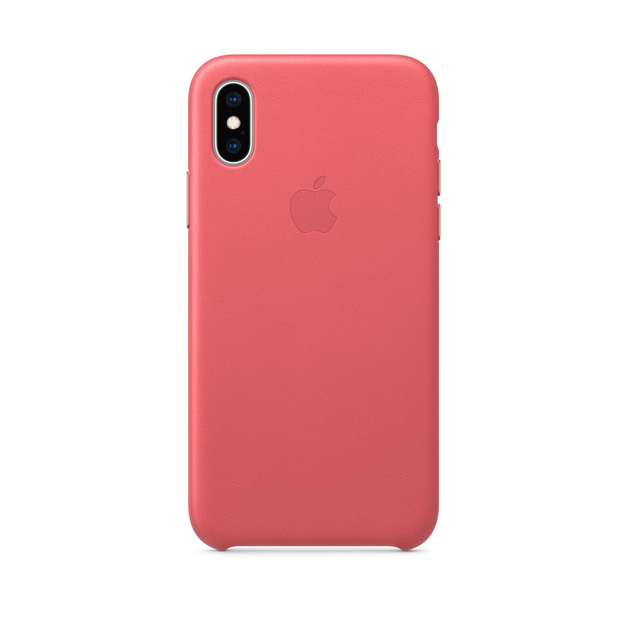 iPhone XS Leather Case — Peony Pink