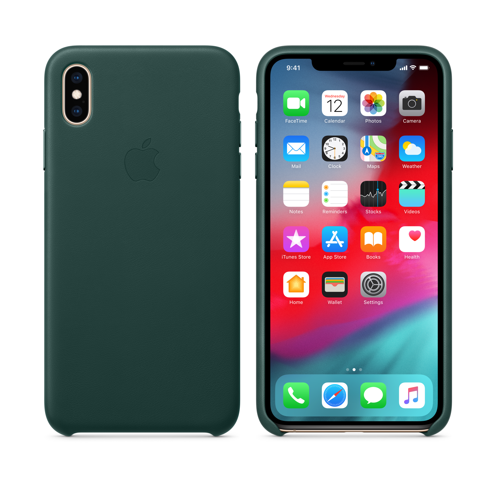 iPhone XS Max Leather Case — Forest Green