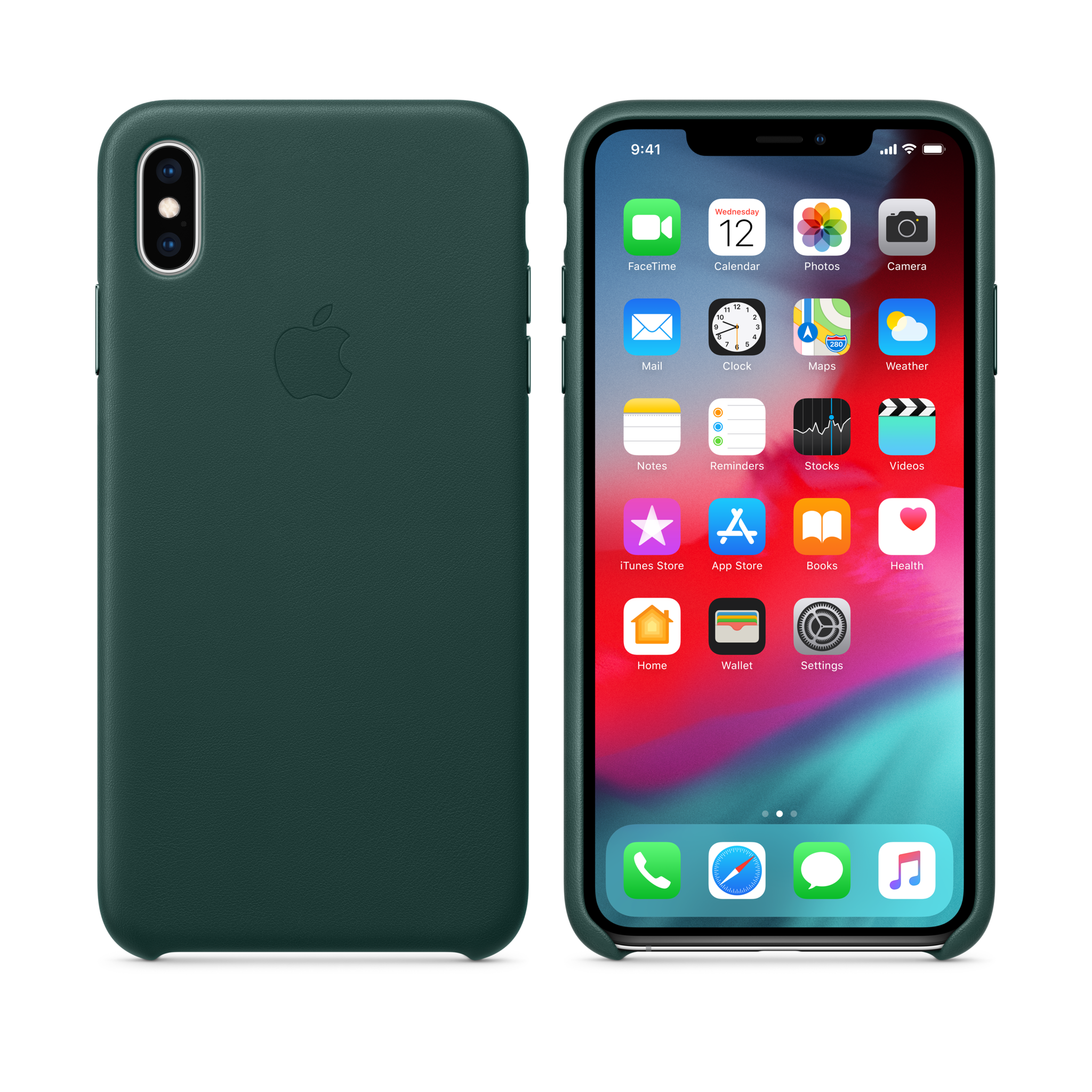 iPhone XS Max Leather Case — Forest Green