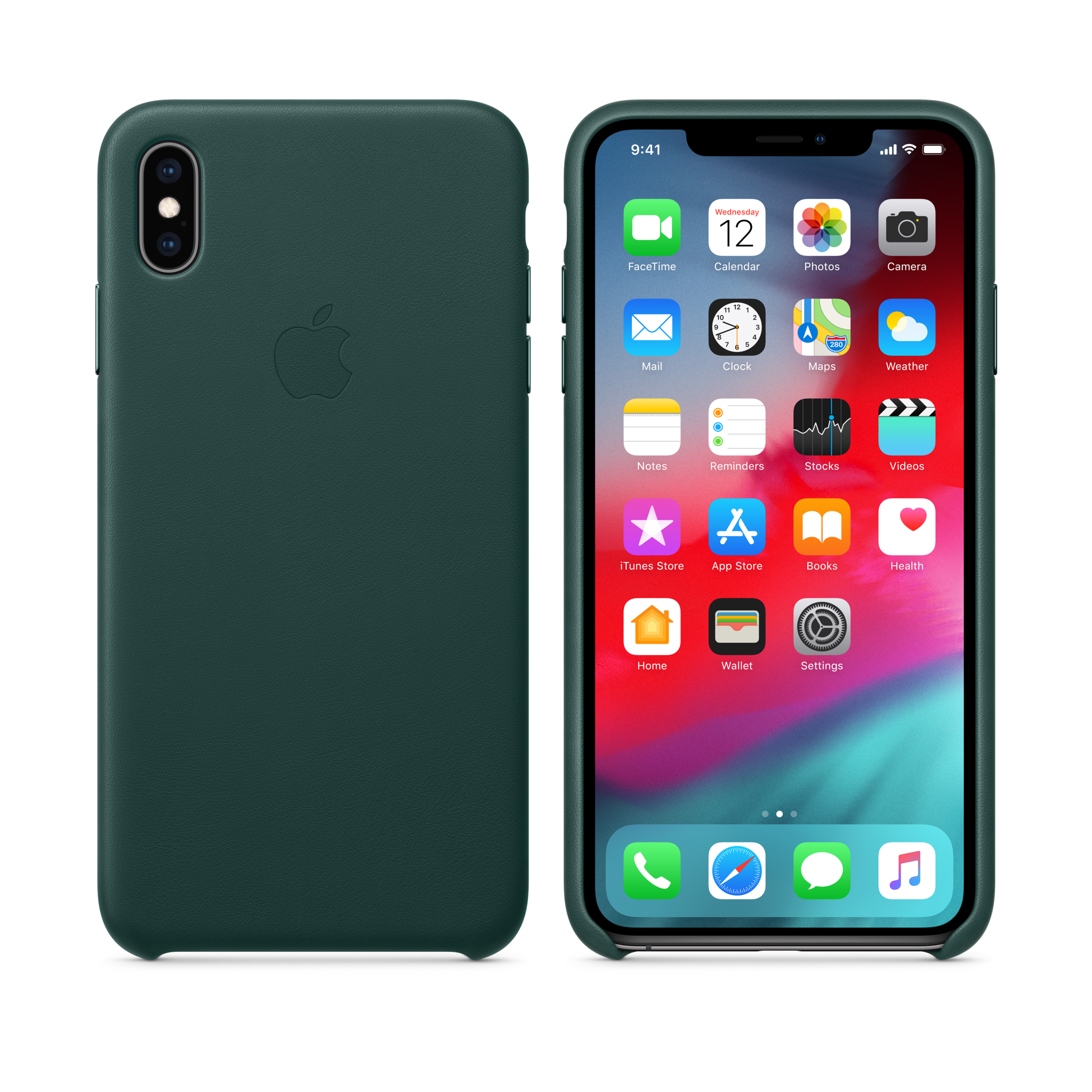 iPhone XS Max Leather Case — Forest Green