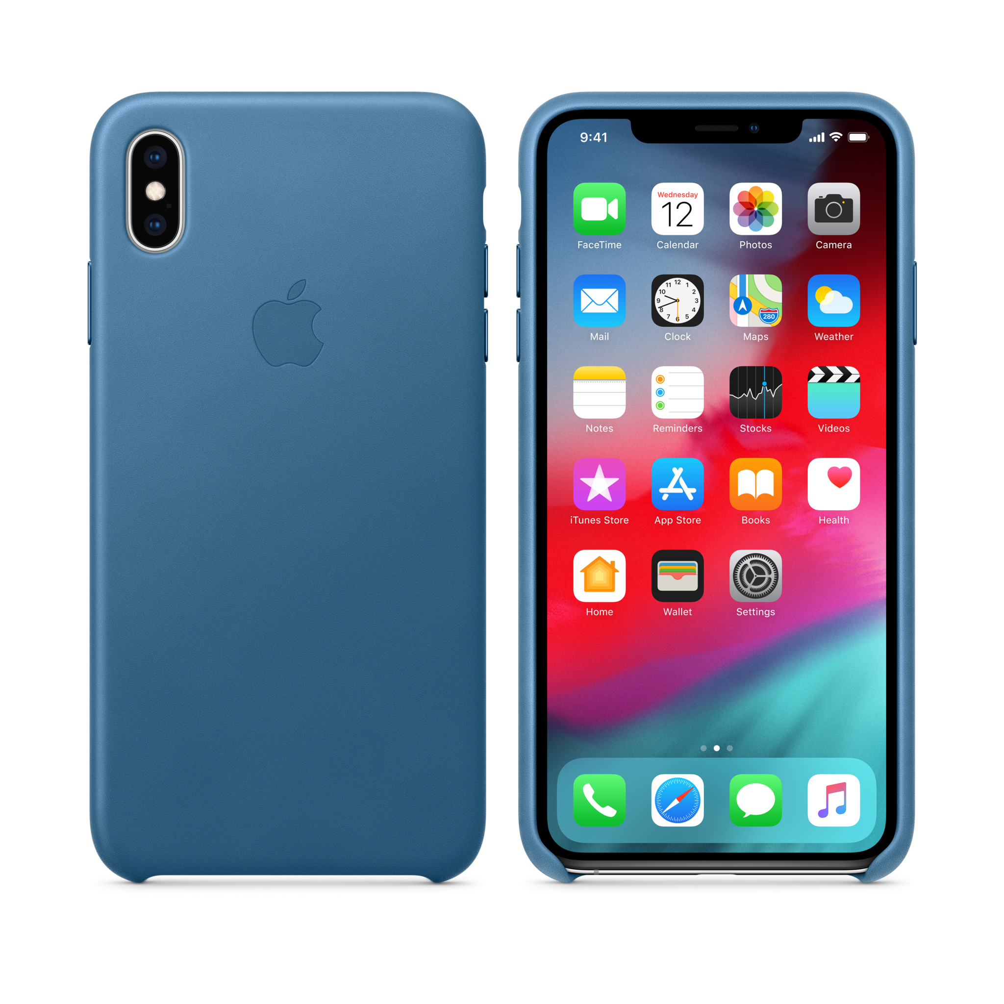 iPhone XS Max Leather Case — Cape Cod Blue
