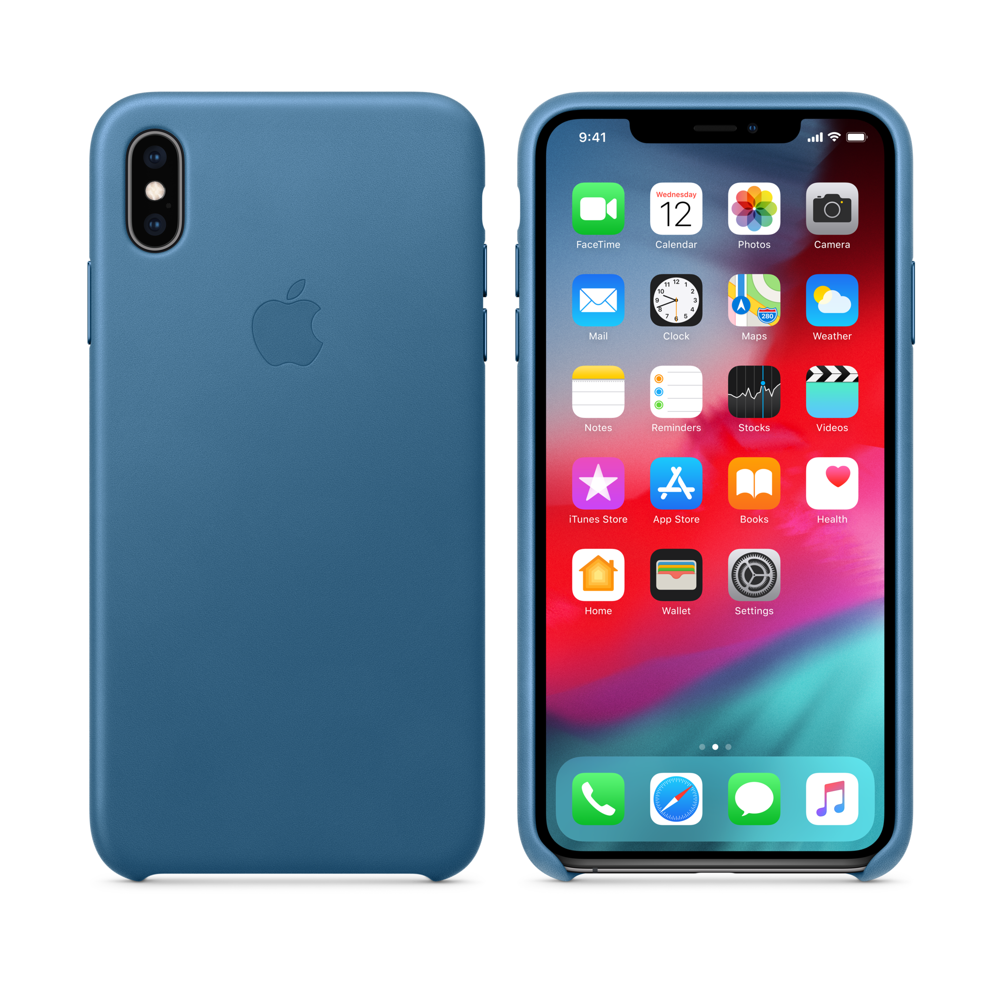 iPhone XS Max Leather Case — Cape Cod Blue