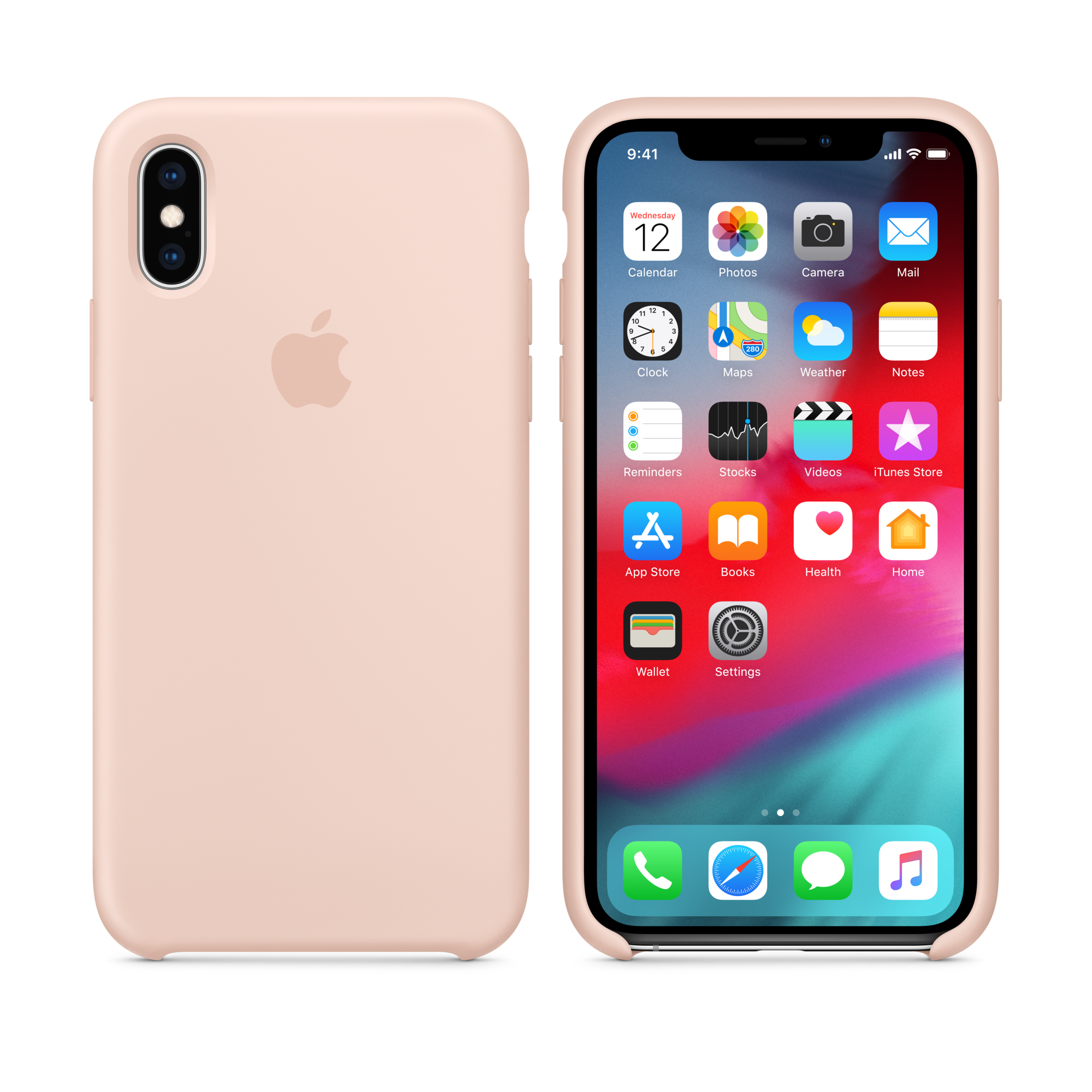 iPhone XS Silicone Case — Pink Sand