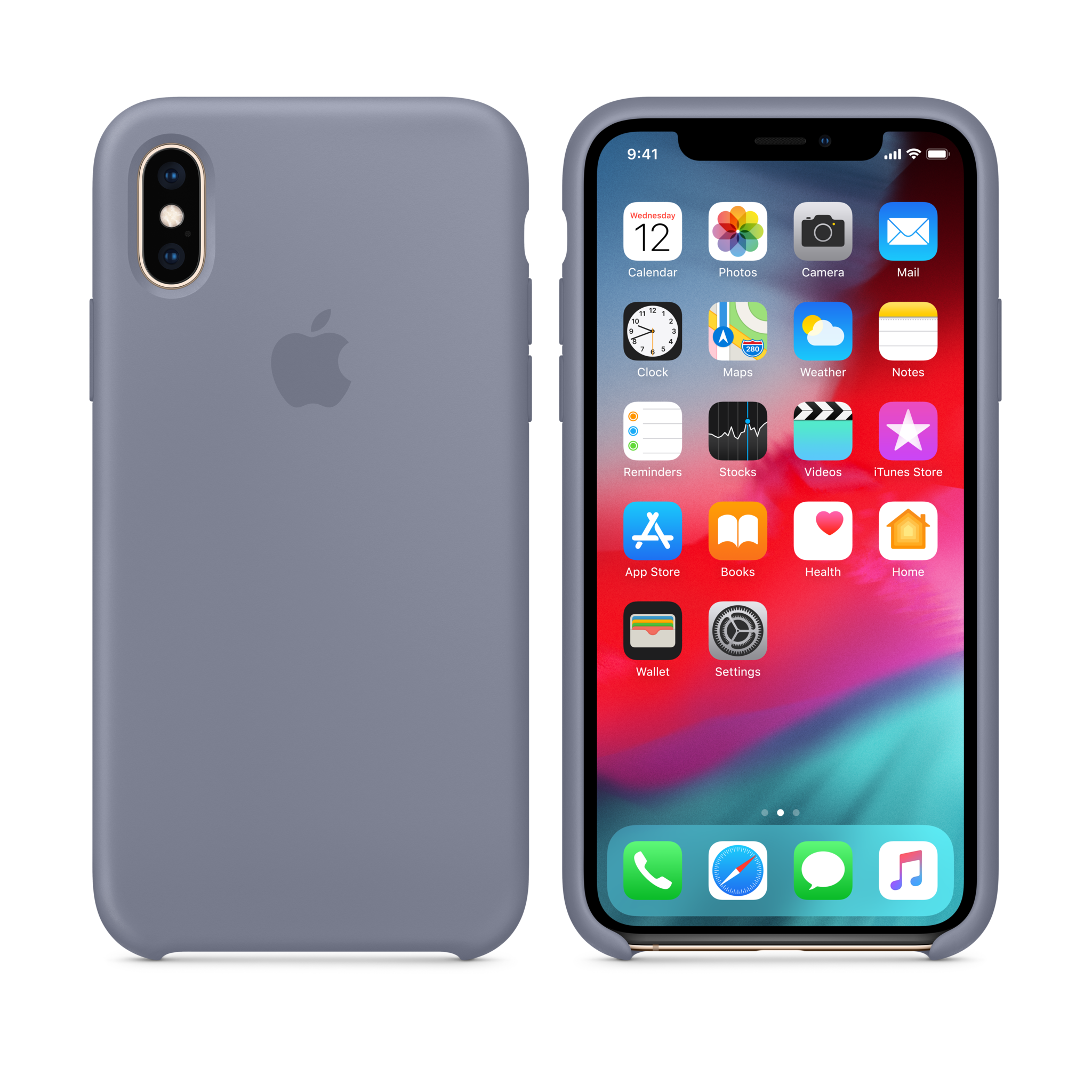 iPhone XS Silicone Case — Lavender Gray