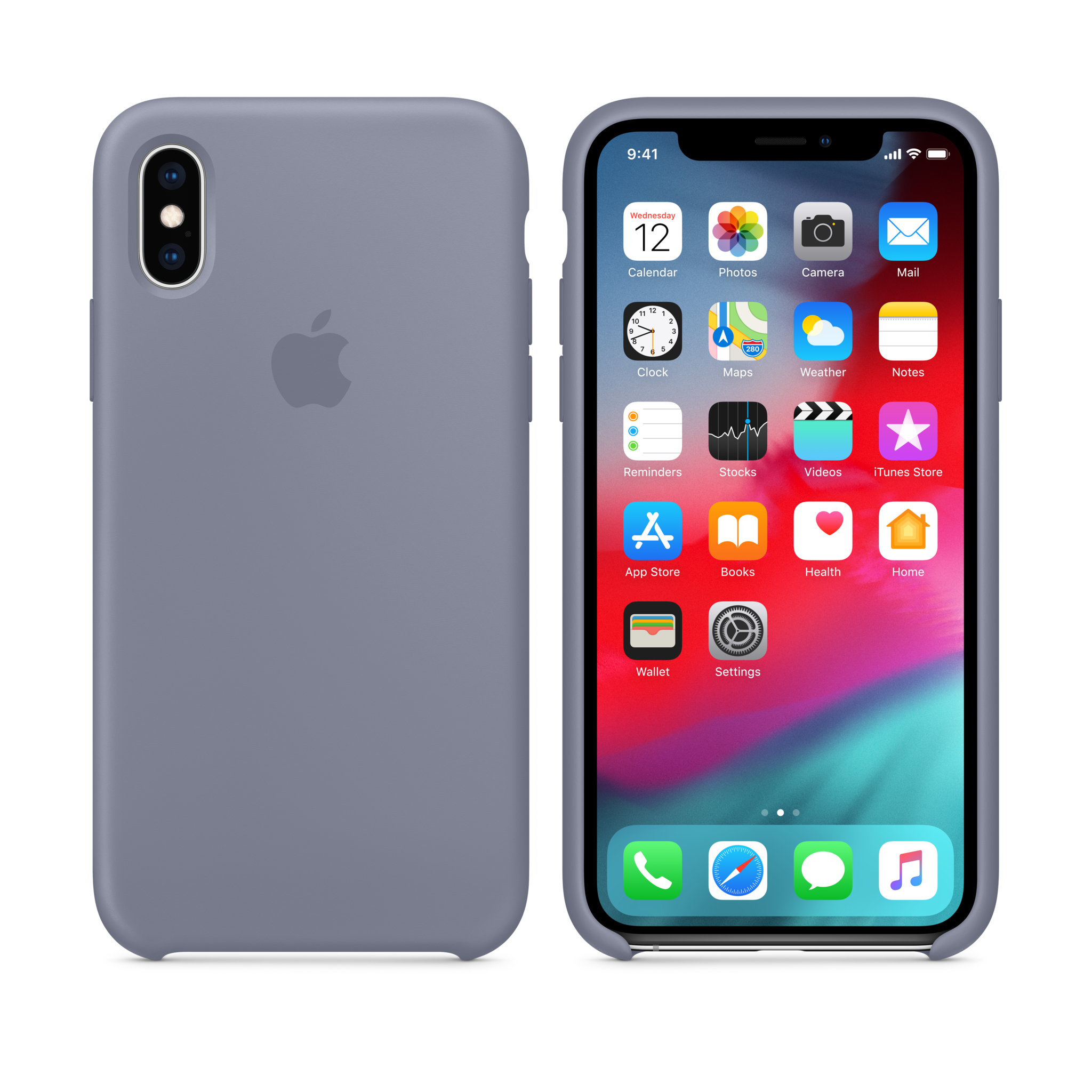 iPhone XS Silicone Case — Lavender Gray