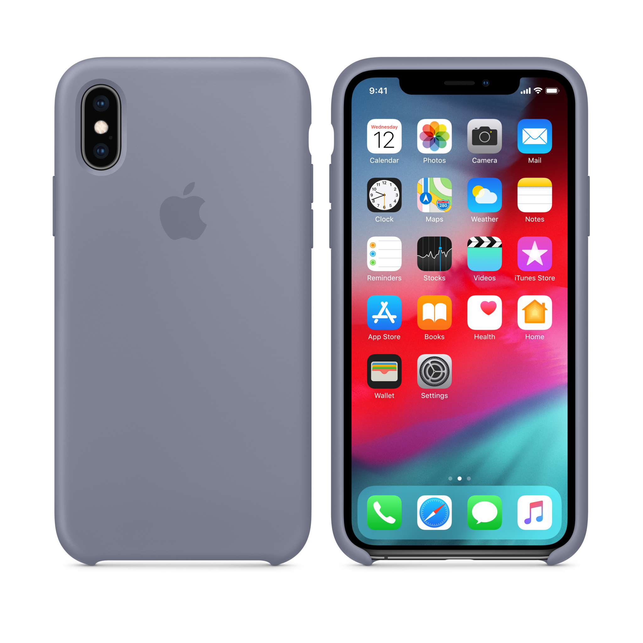 iPhone XS Silicone Case — Lavender Gray