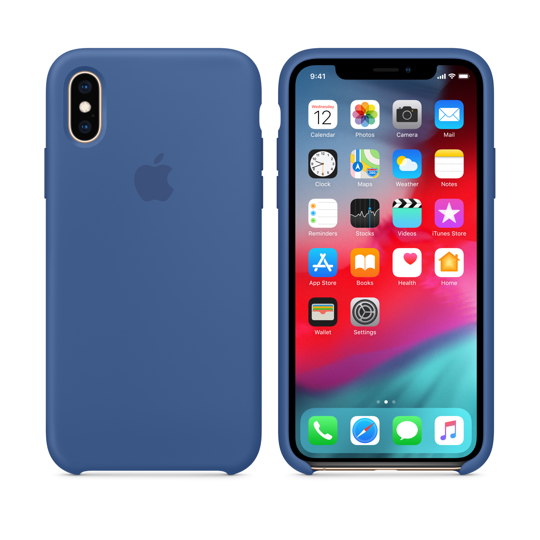 iPhone XS Silicone Case — Delft Blue