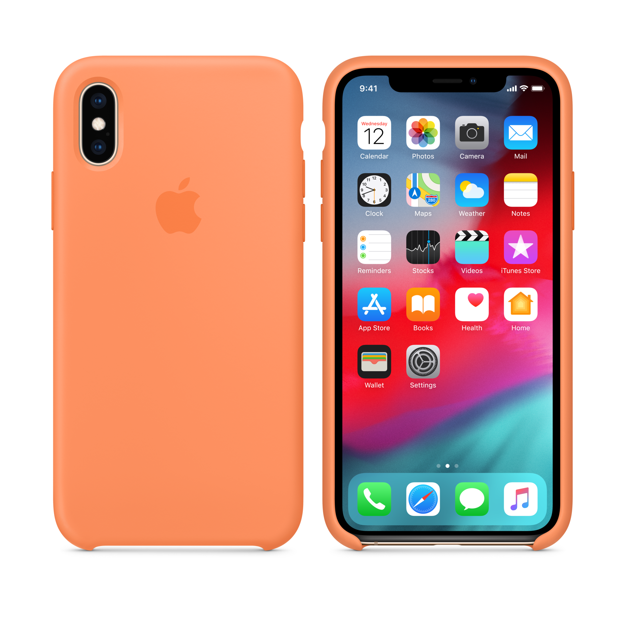 iPhone XS Silicone Case — Papaya