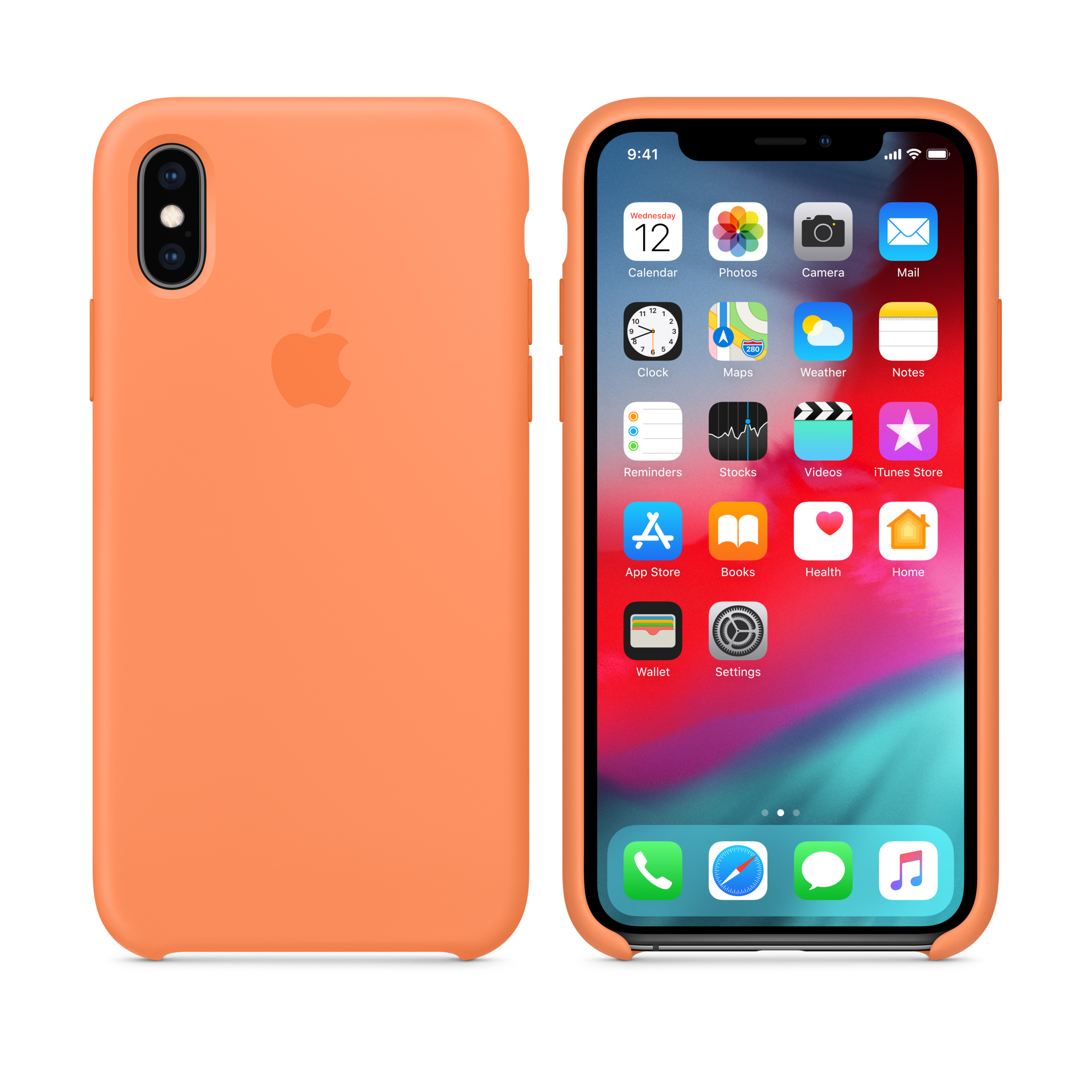 iPhone XS Silicone Case — Papaya