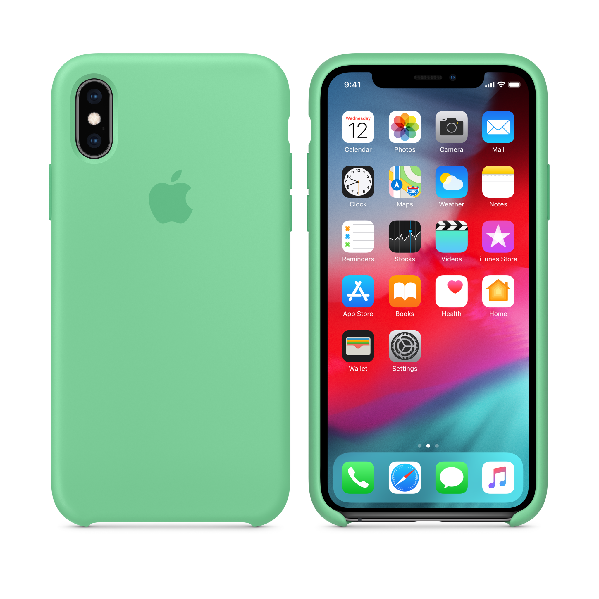 iPhone XS Silicone Case — Spearmint