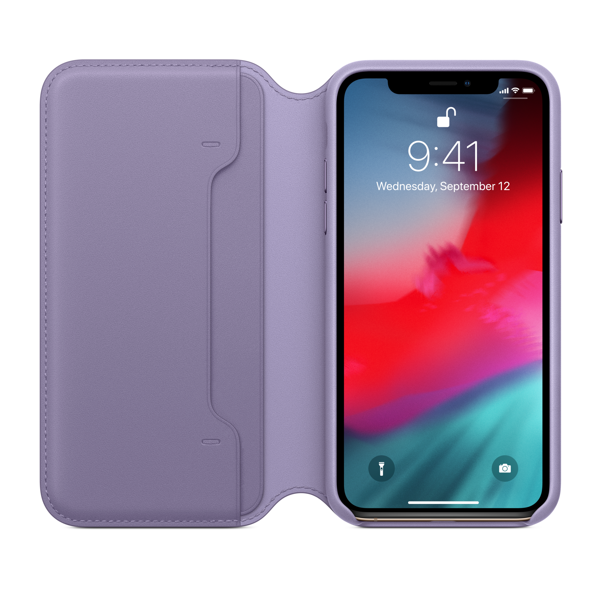 iPhone XS Leather Folio — Lilac
