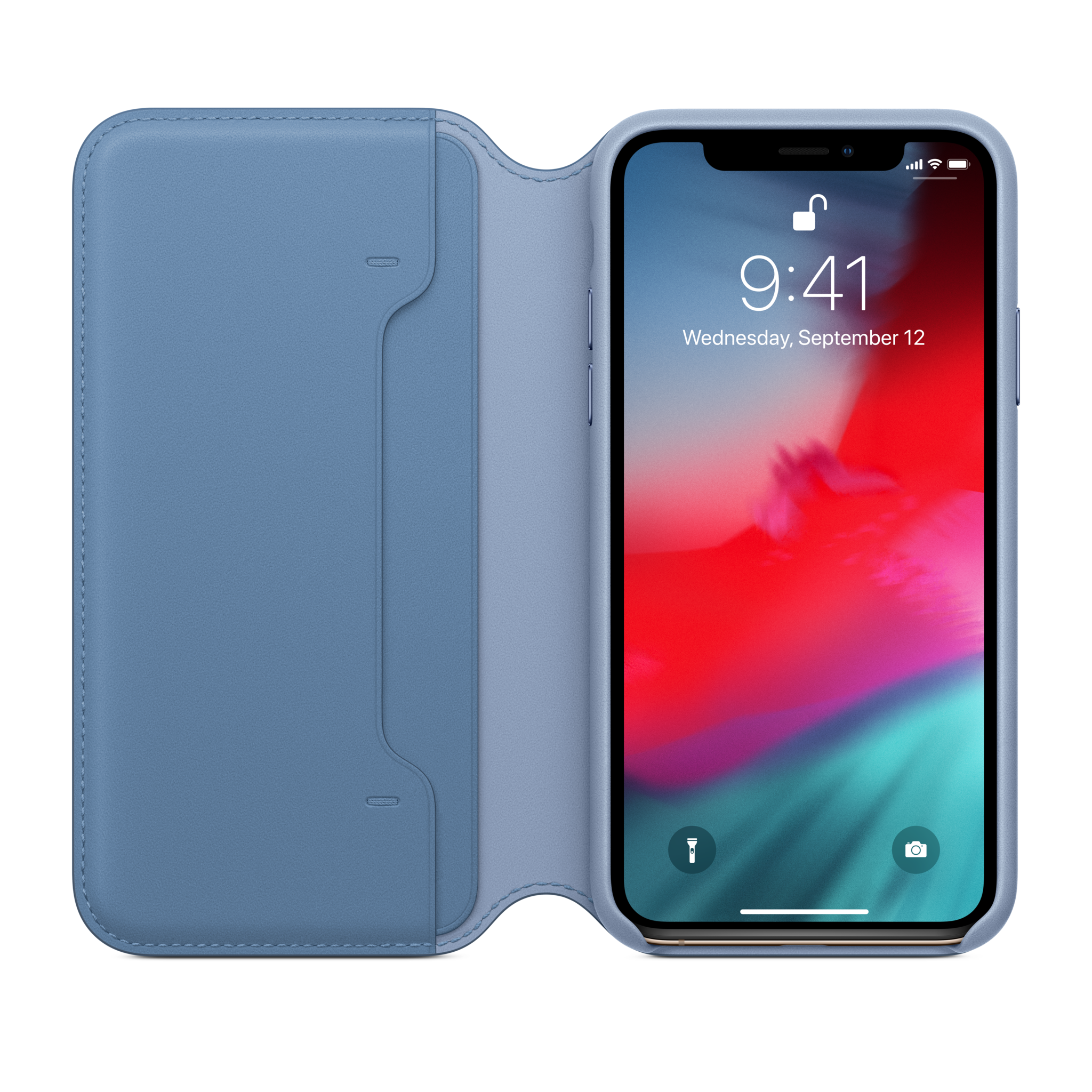 iPhone XS Leather Folio — Cornflower
