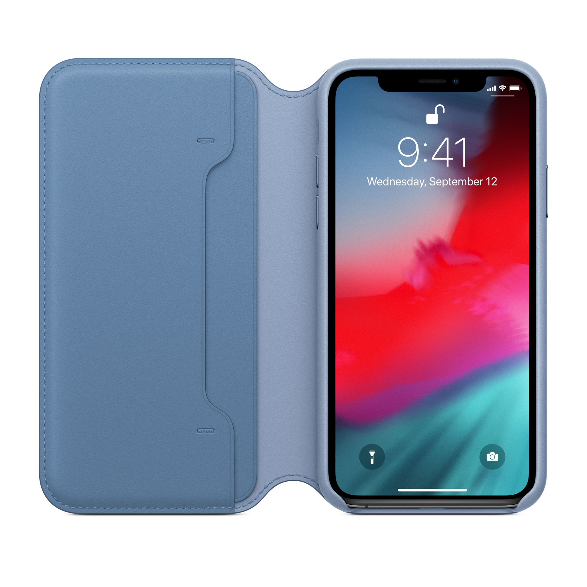 iPhone XS Leather Folio — Cornflower