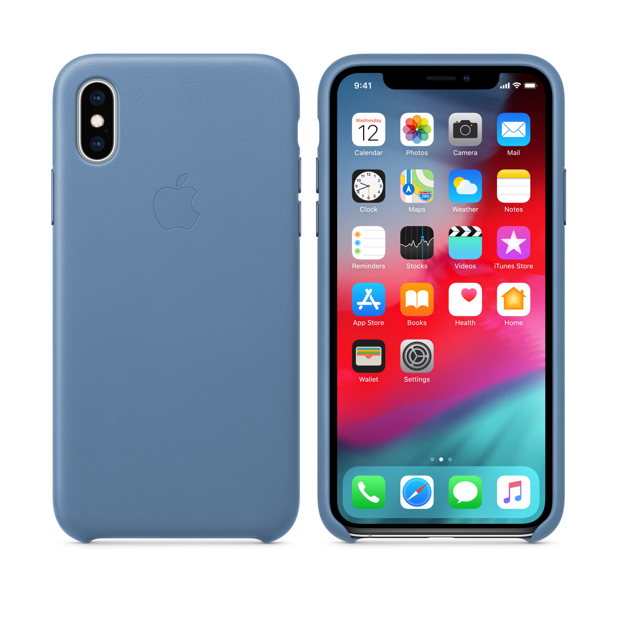 iPhone XS Leather Case — Cornflower