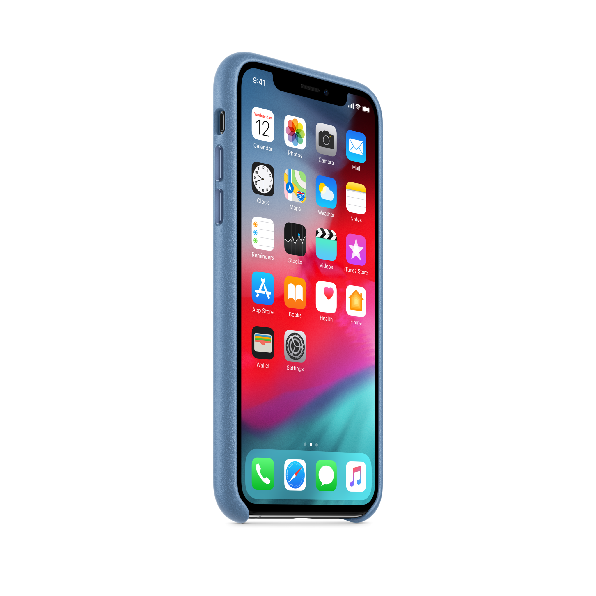 iPhone XS Leather Case — Cornflower