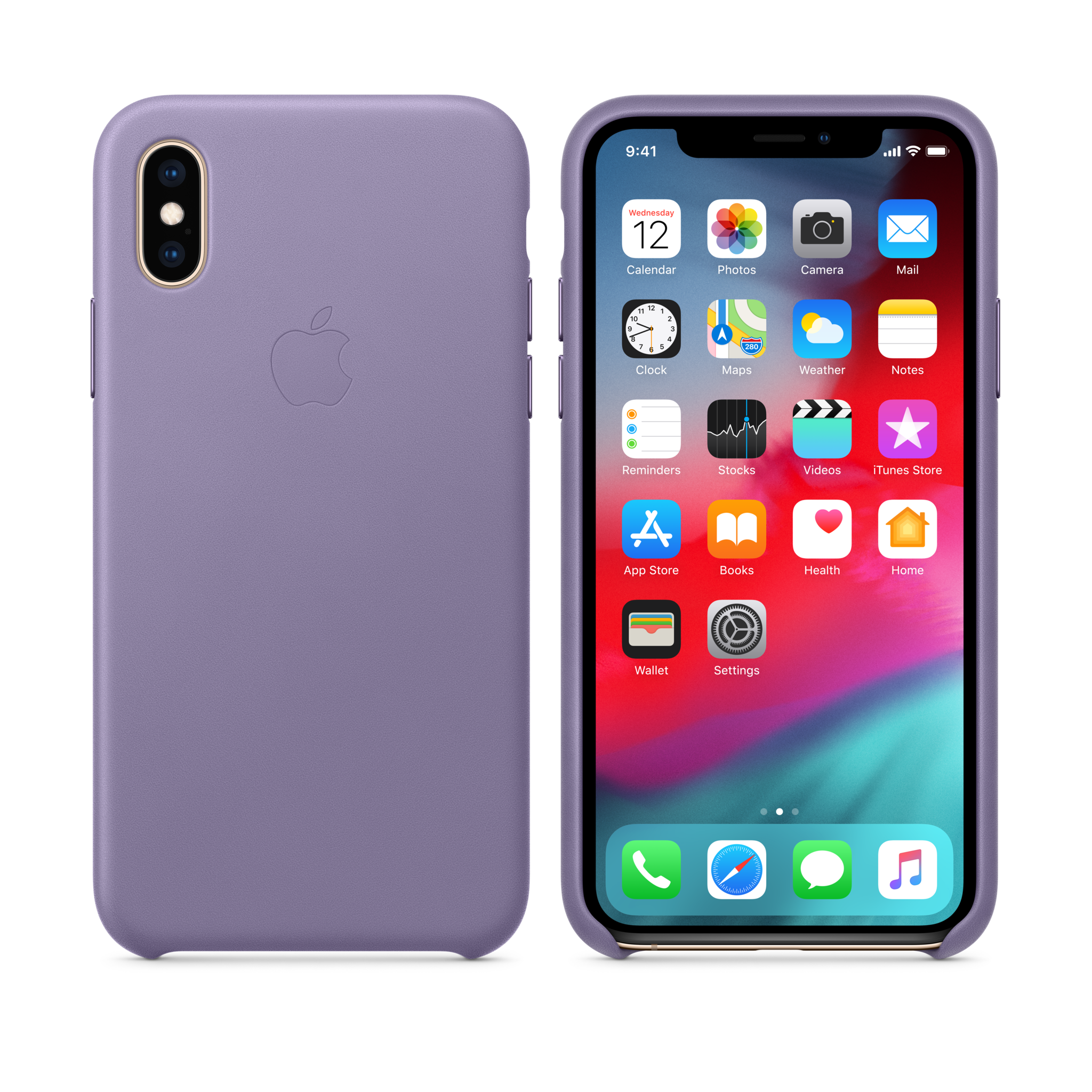 iPhone XS Leather Case — Lilac