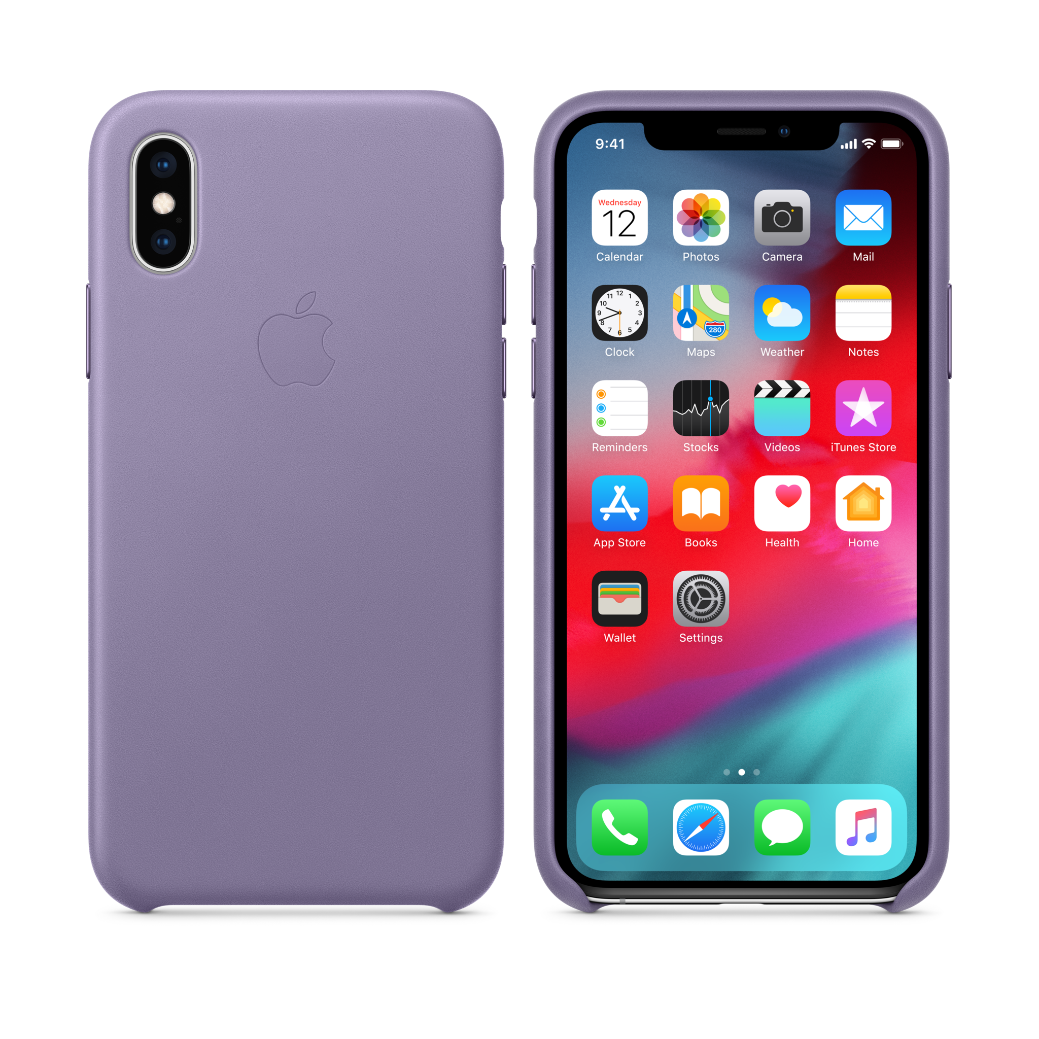 iPhone XS Leather Case — Lilac