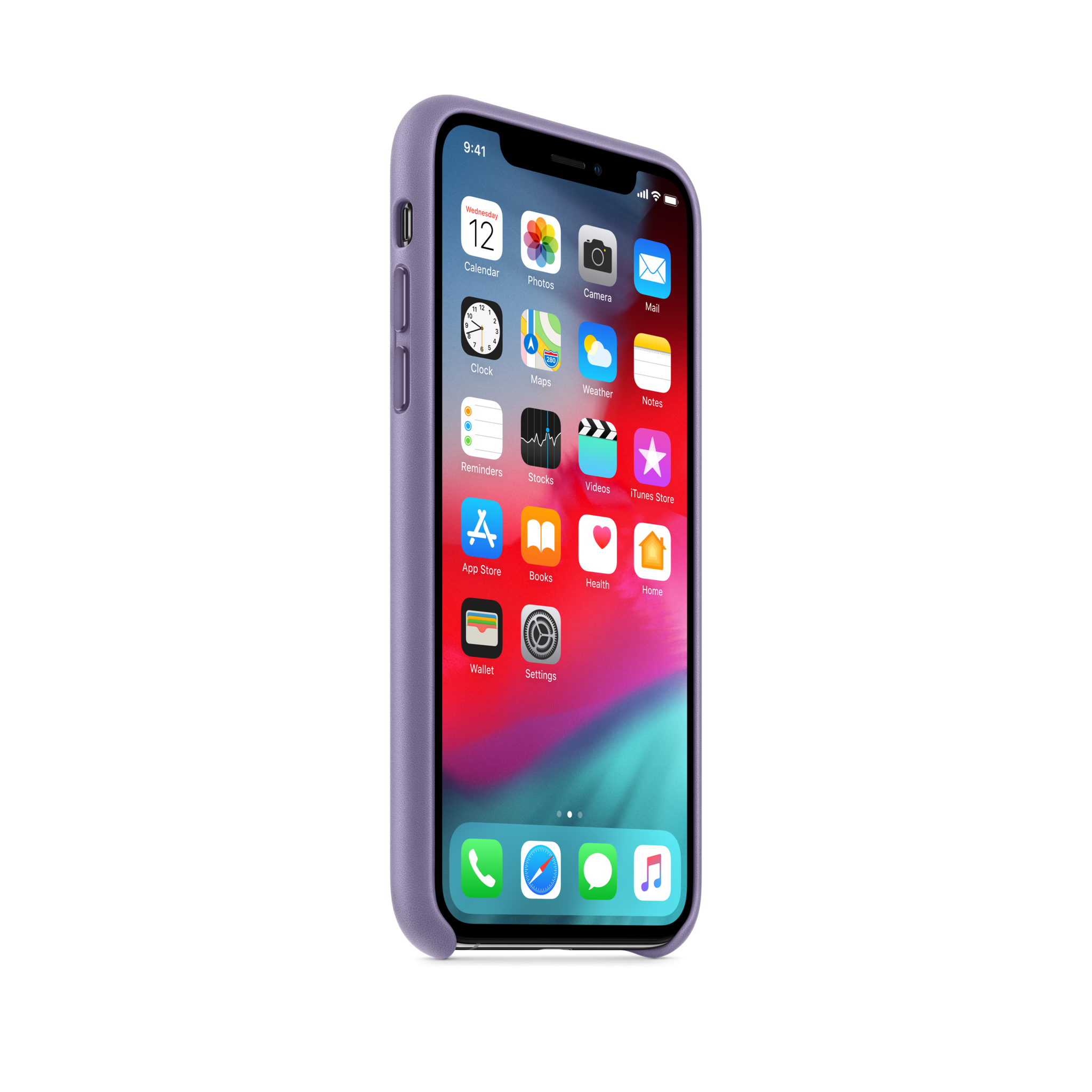 iPhone XS Leather Case — Lilac