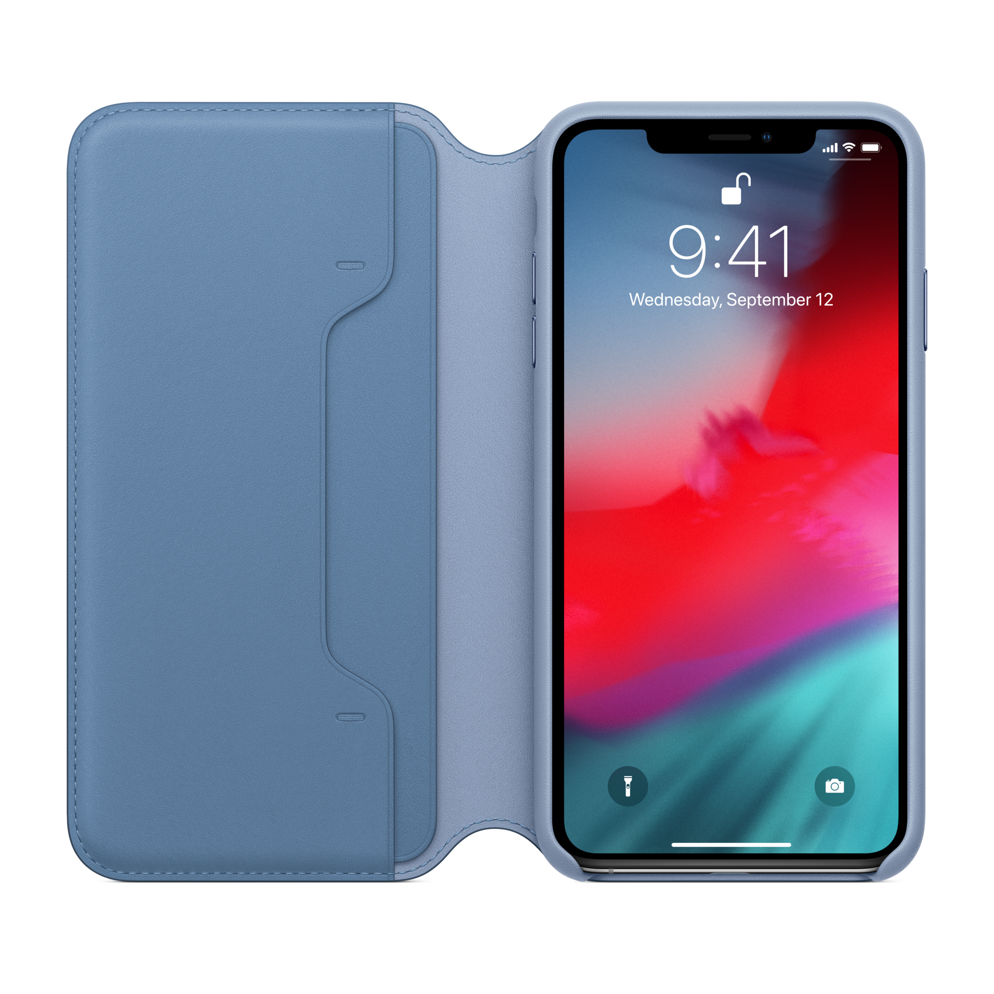 iPhone XS Max Leather Folio — Cornflower