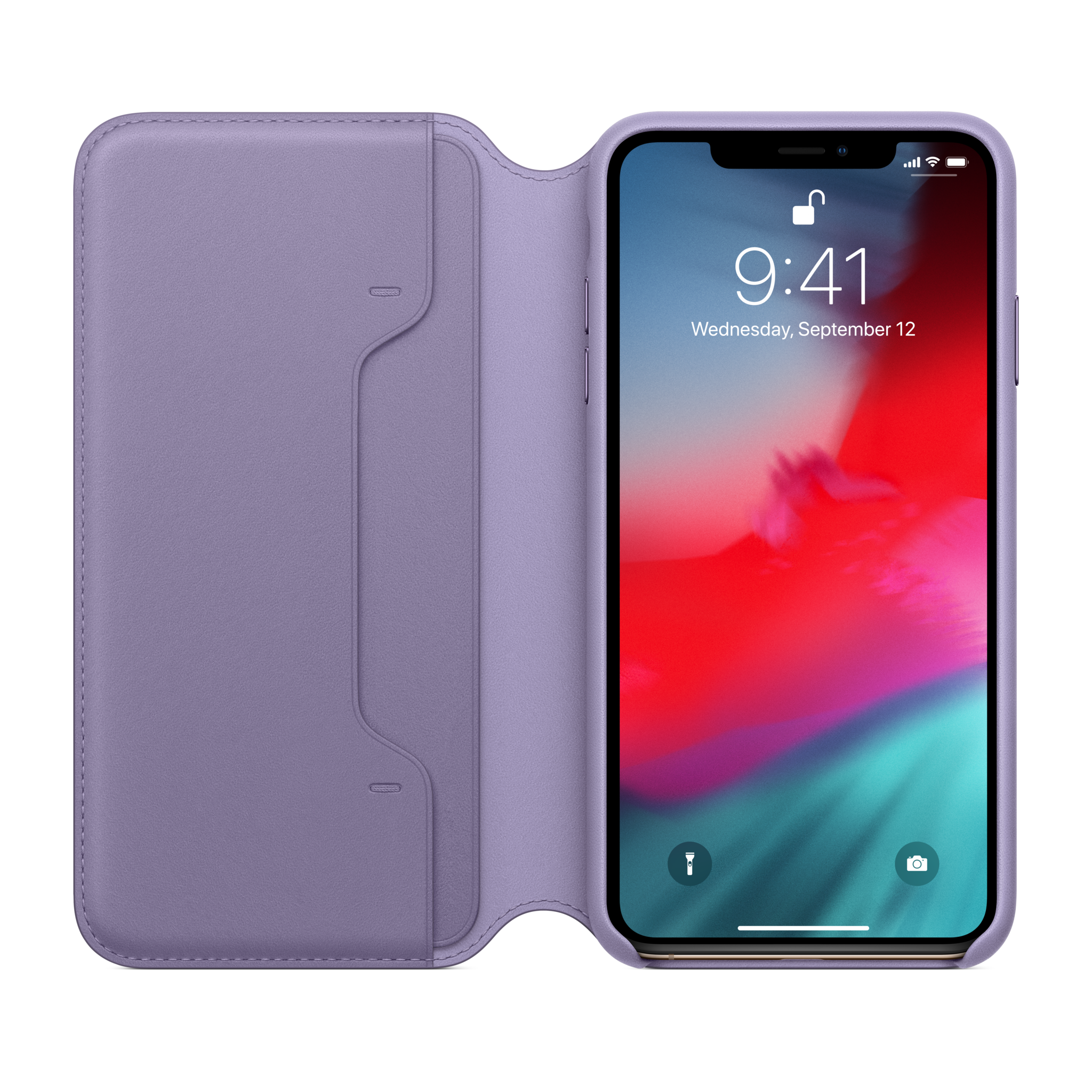 iPhone XS Max Leather Folio — Lilac