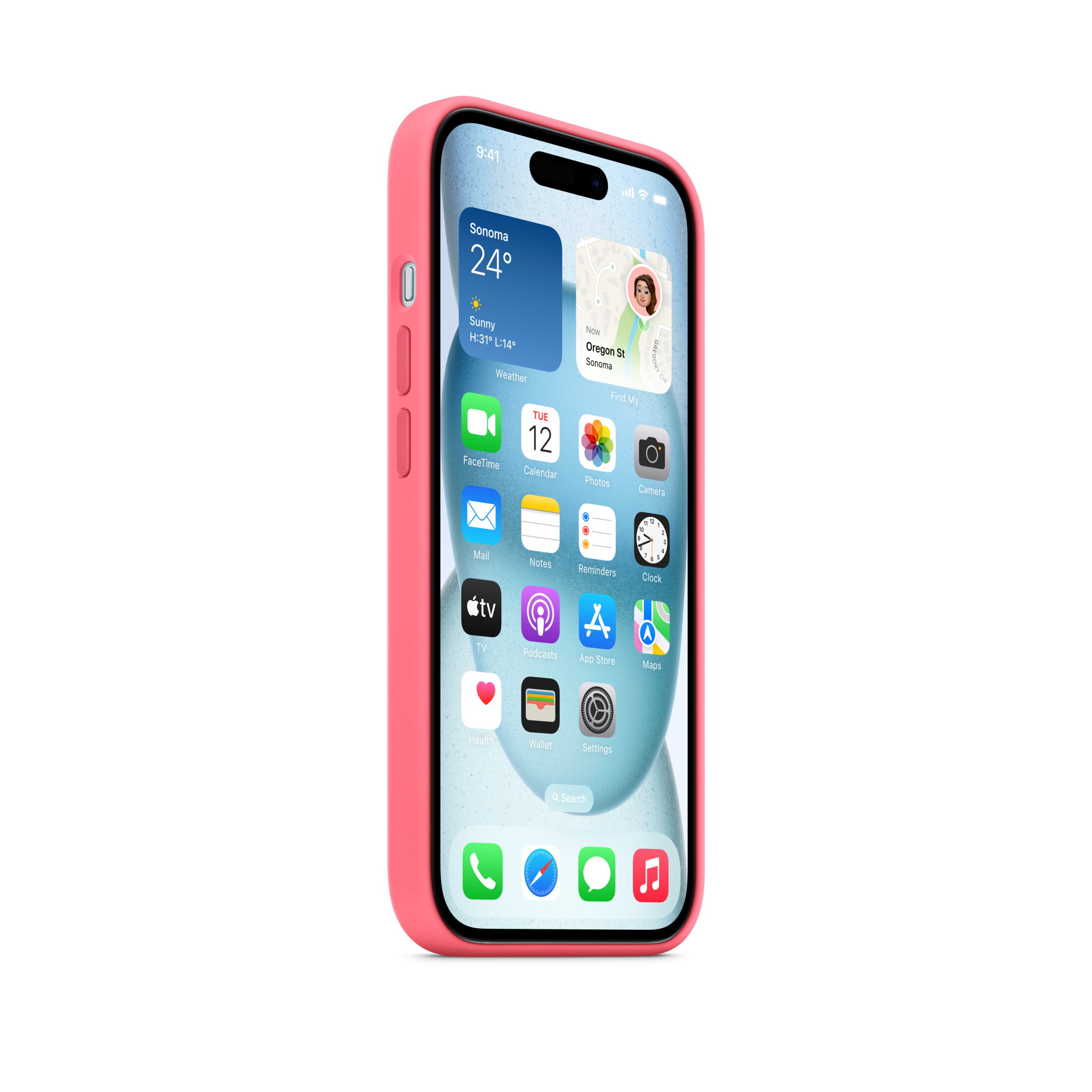 iPhone 15 Silicone Case with MagSafe — Pink