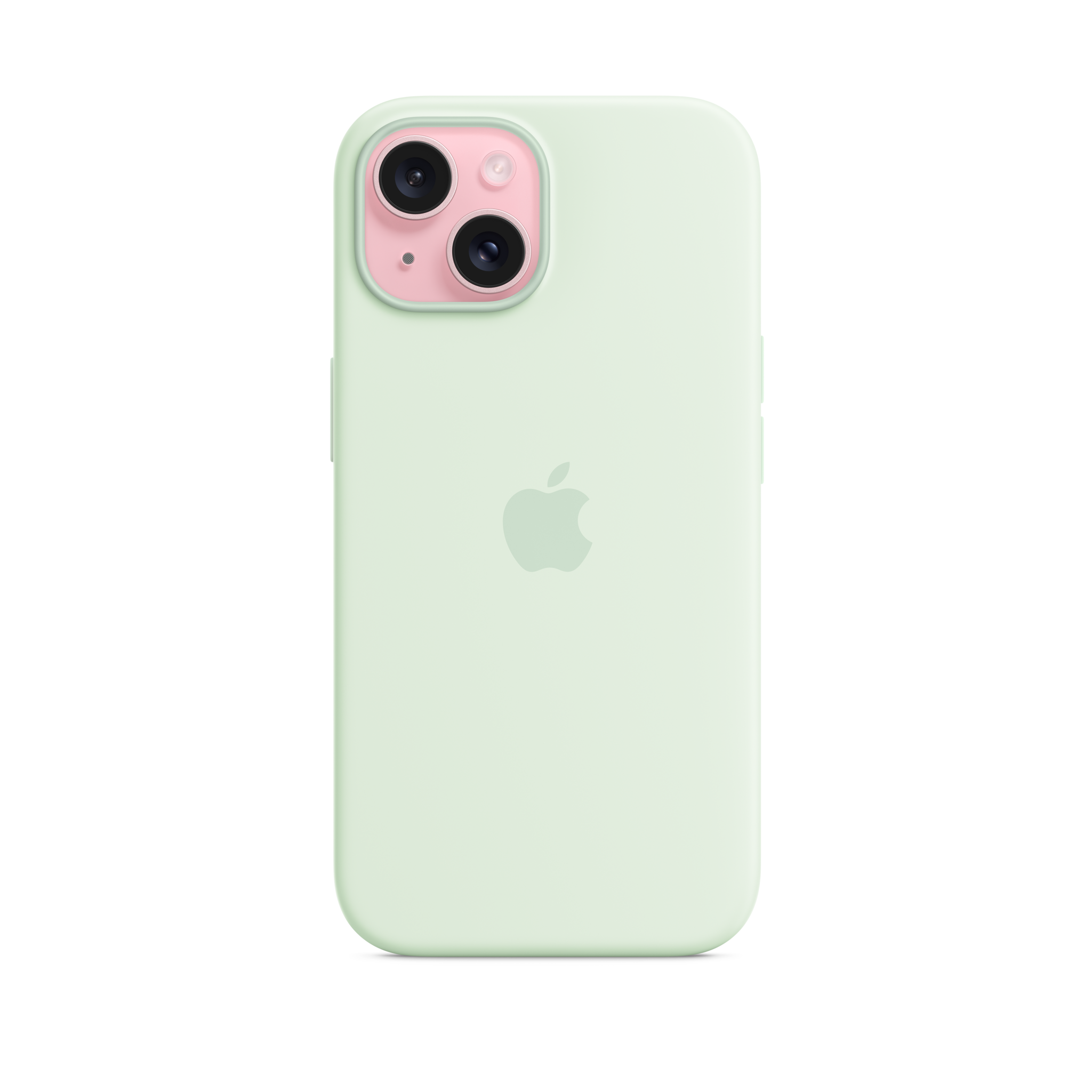 iPhone 15 Silicone Case with MagSafe — Soft Mint