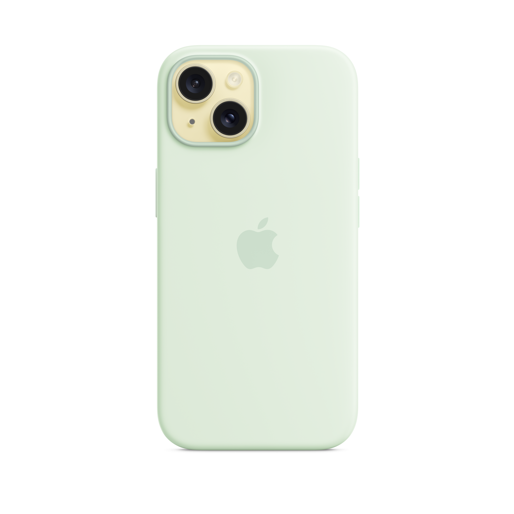iPhone 15 Silicone Case with MagSafe — Soft Mint