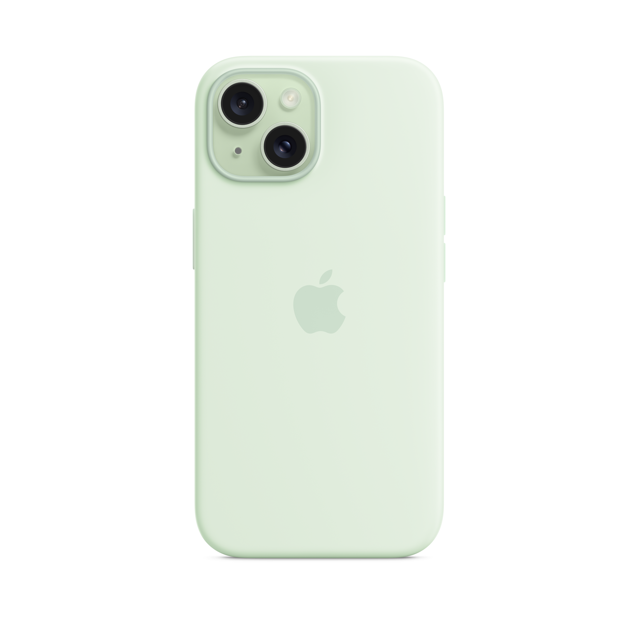 iPhone 15 Silicone Case with MagSafe — Soft Mint