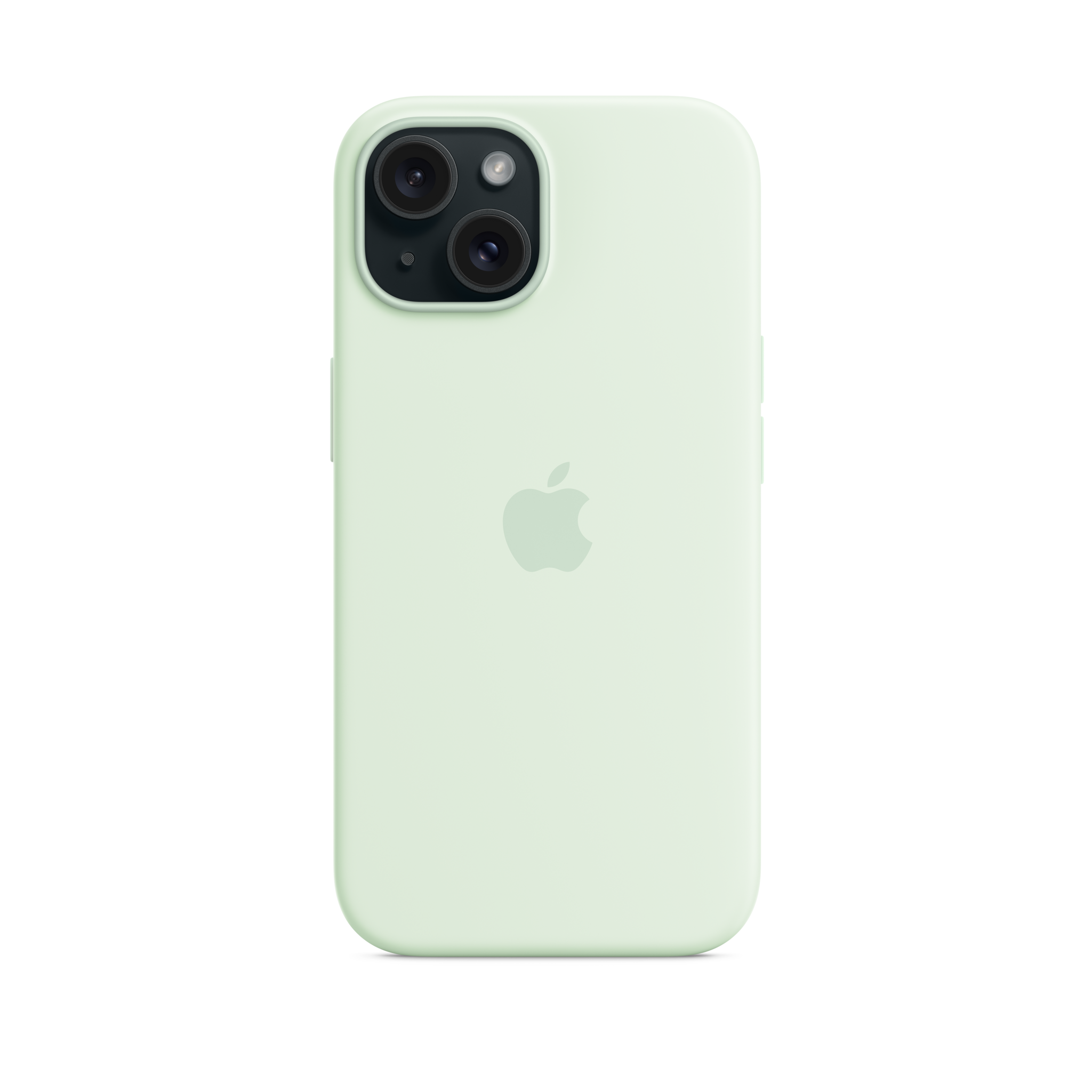 iPhone 15 Silicone Case with MagSafe — Soft Mint