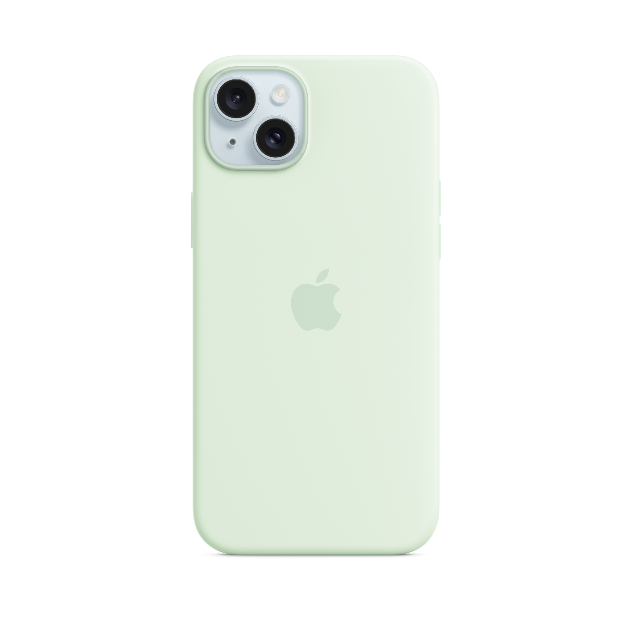 iPhone 15 Plus Silicone Case with MagSafe — Soft Mint