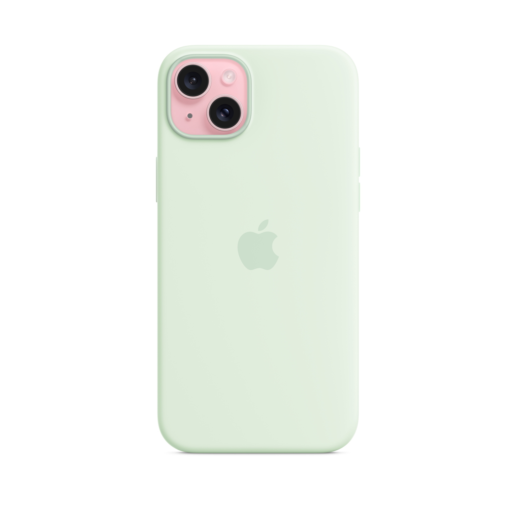 iPhone 15 Plus Silicone Case with MagSafe — Soft Mint