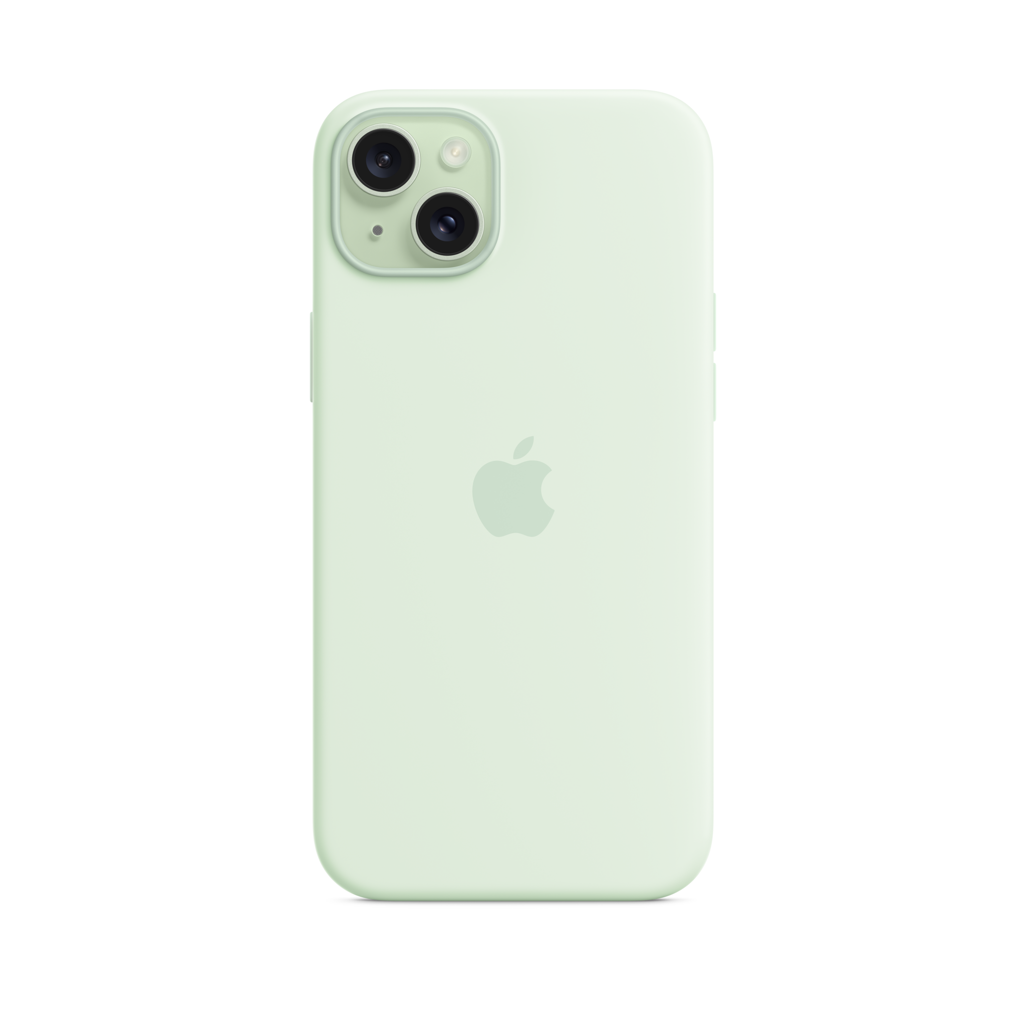 iPhone 15 Plus Silicone Case with MagSafe — Soft Mint