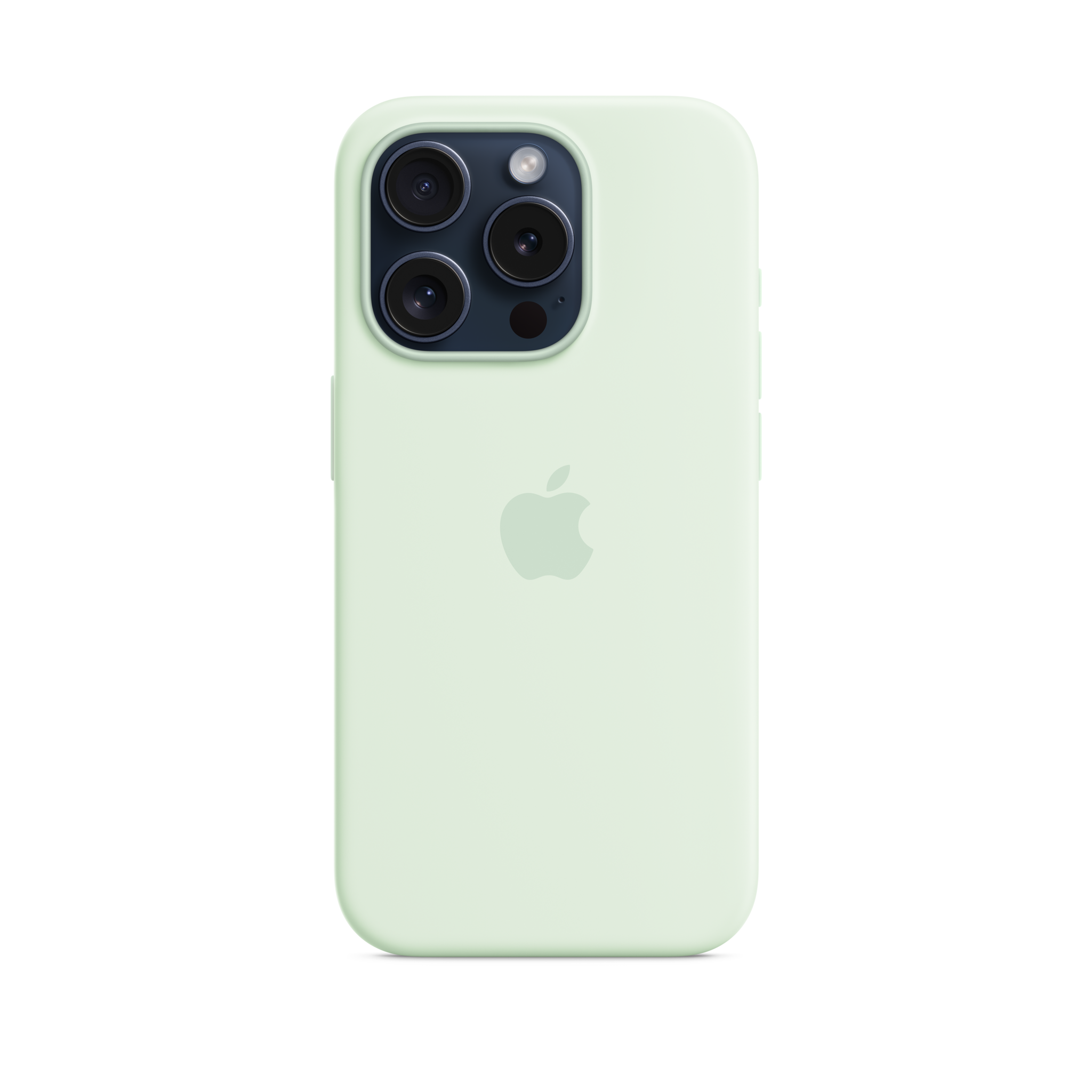 iPhone 15 Pro Silicone Case with MagSafe — Soft Mint