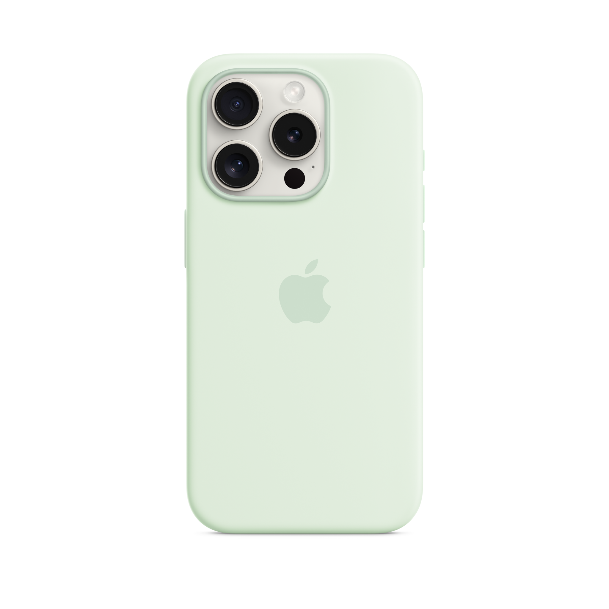 iPhone 15 Pro Silicone Case with MagSafe — Soft Mint