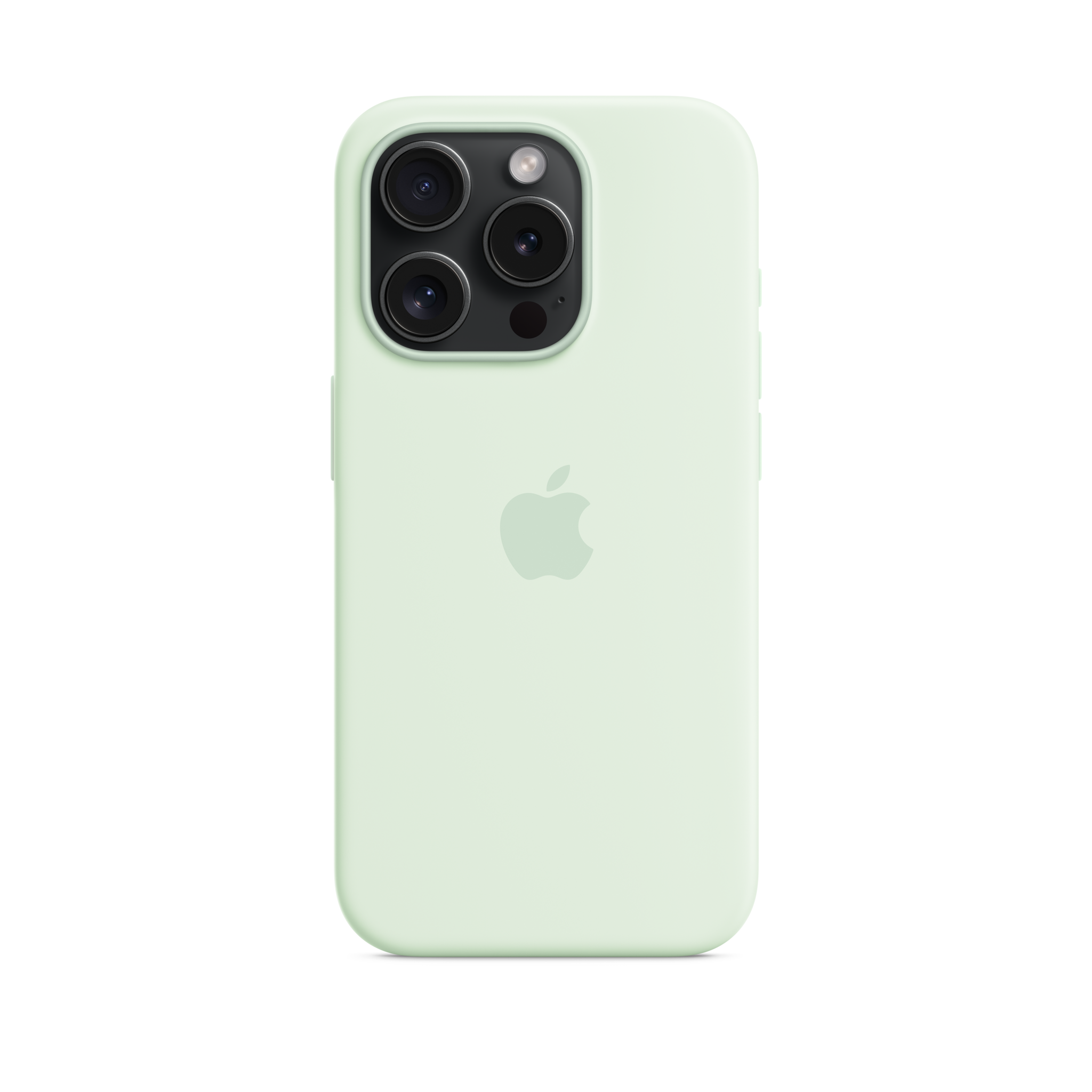 iPhone 15 Pro Silicone Case with MagSafe — Soft Mint
