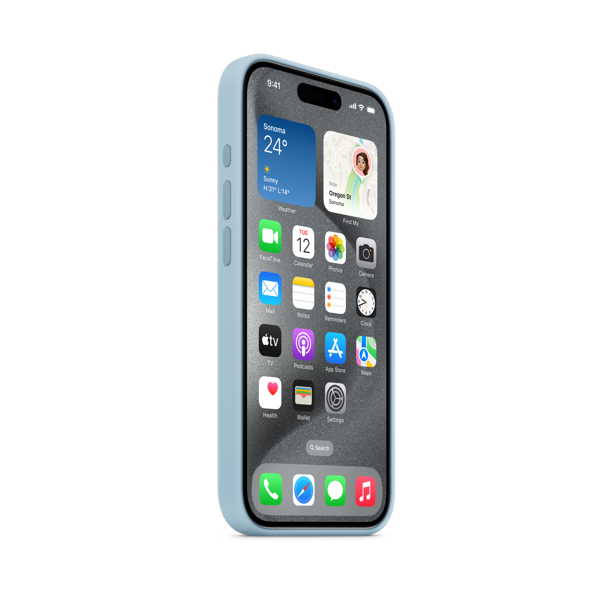 iPhone 15 Pro Silicone Case with MagSafe — Light Blue