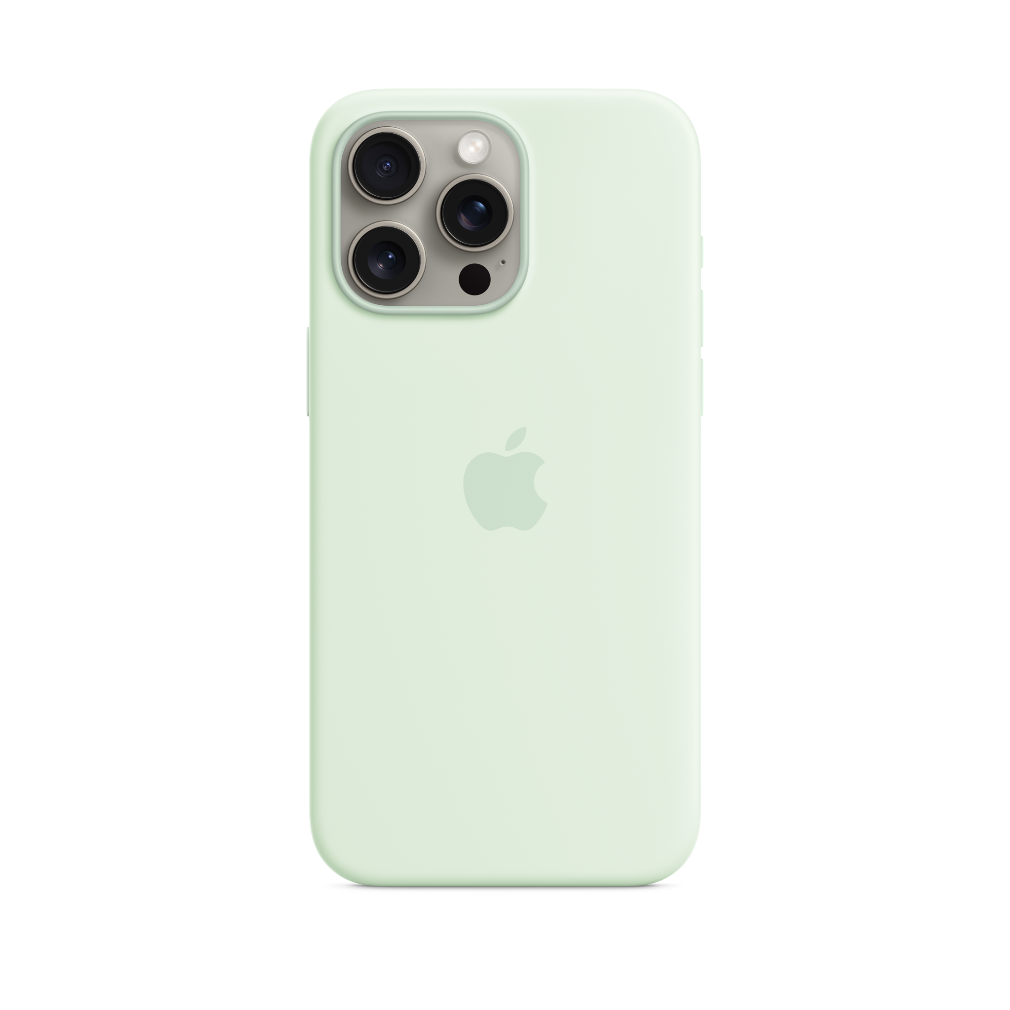 iPhone 15 Pro Max Silicone Case with MagSafe — Soft Mint