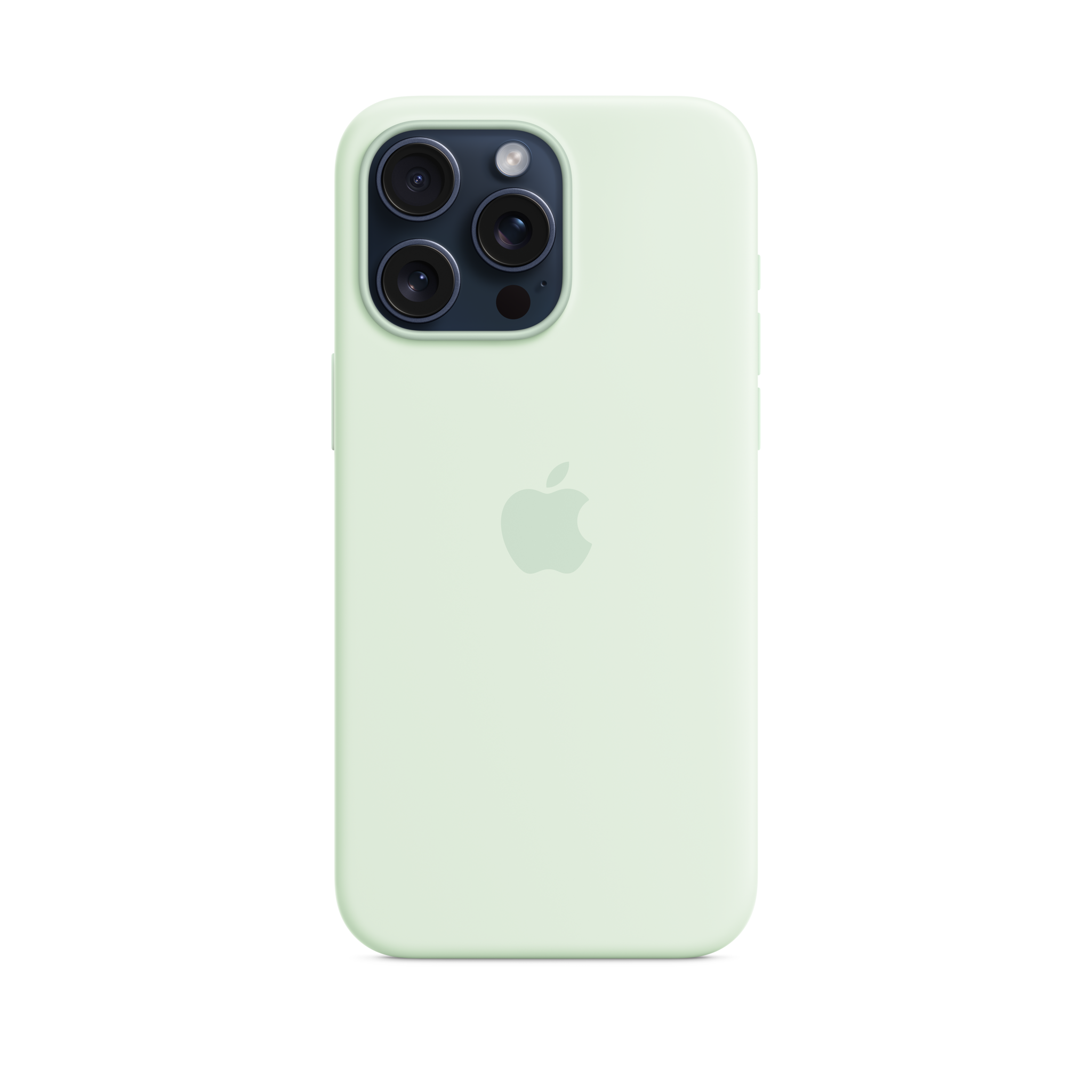 iPhone 15 Pro Max Silicone Case with MagSafe — Soft Mint