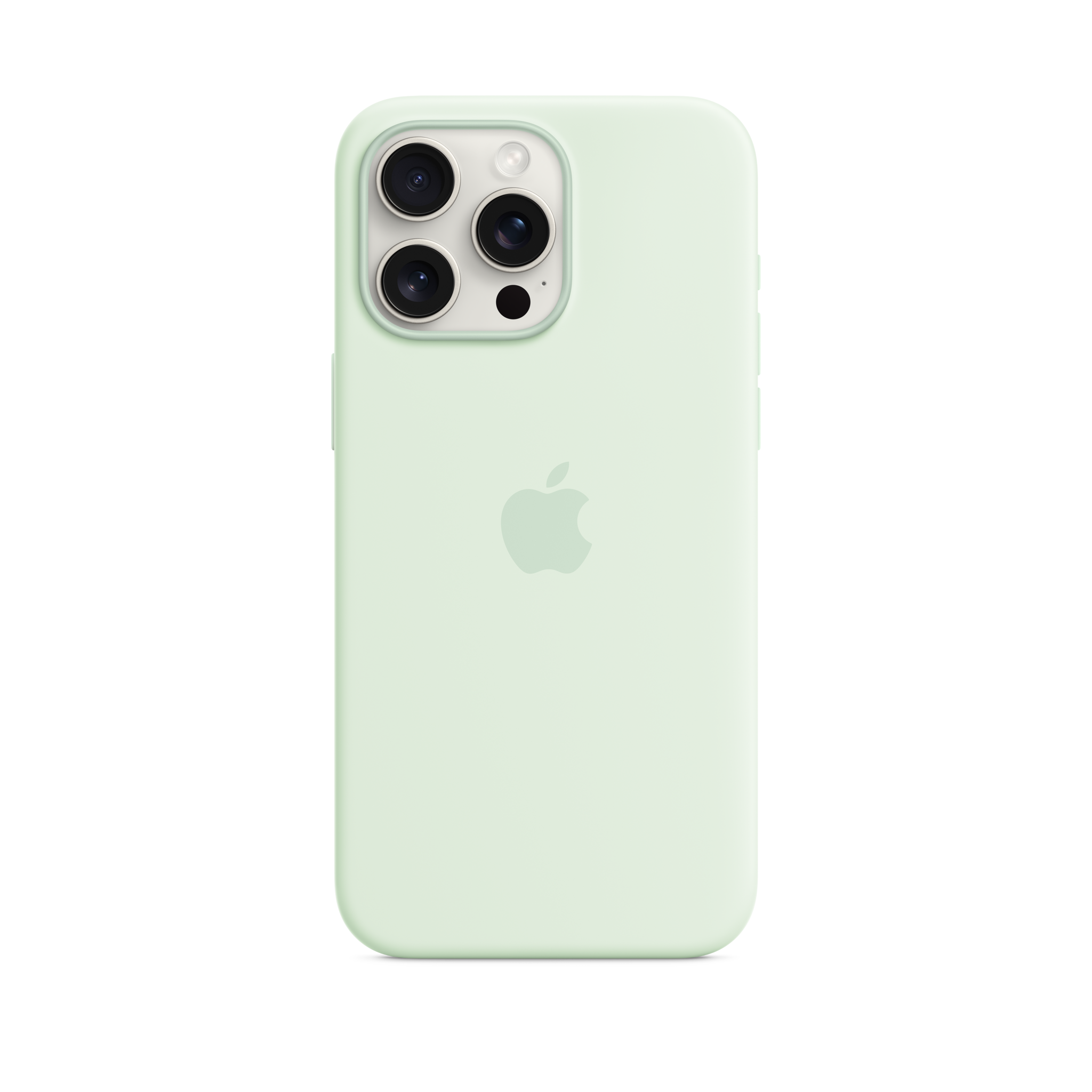 iPhone 15 Pro Max Silicone Case with MagSafe — Soft Mint