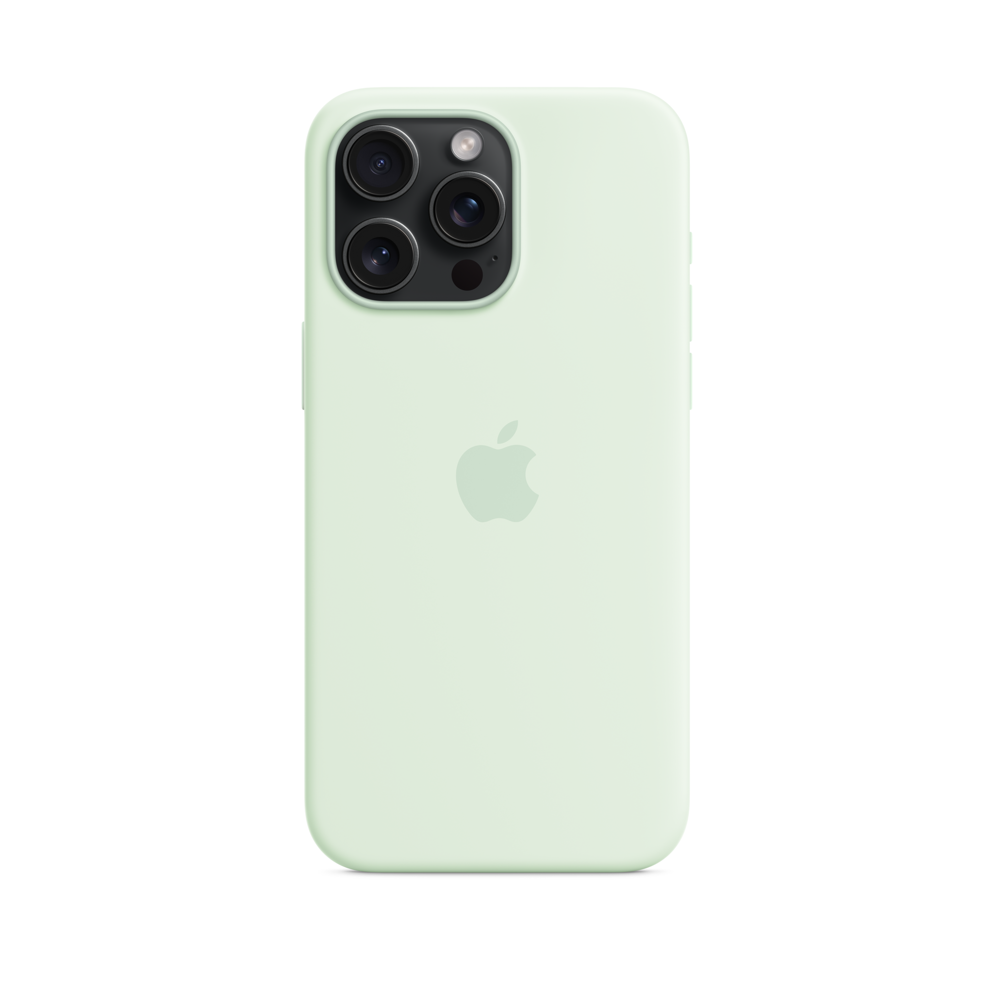 iPhone 15 Pro Max Silicone Case with MagSafe — Soft Mint