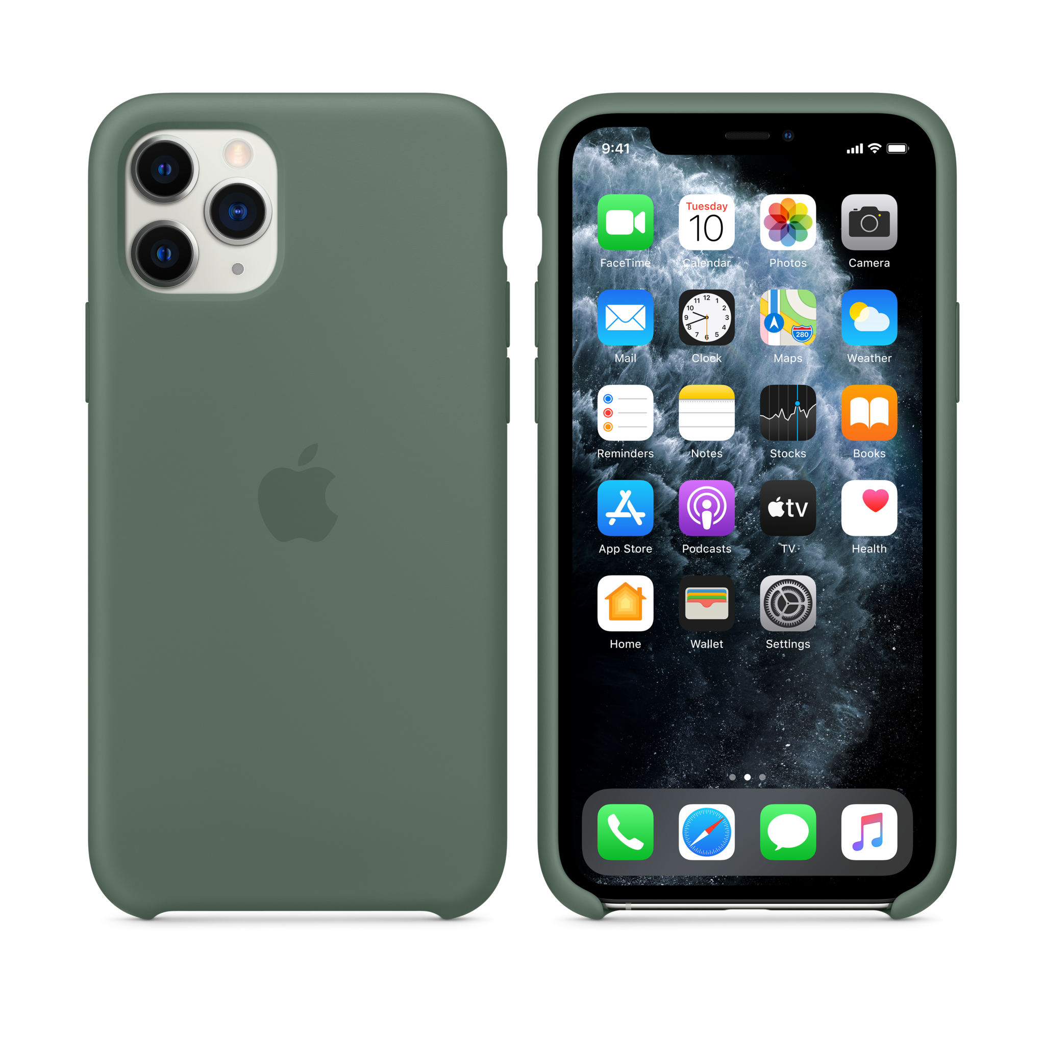 iPhone 11 Pro Silicone Case — Pine Green