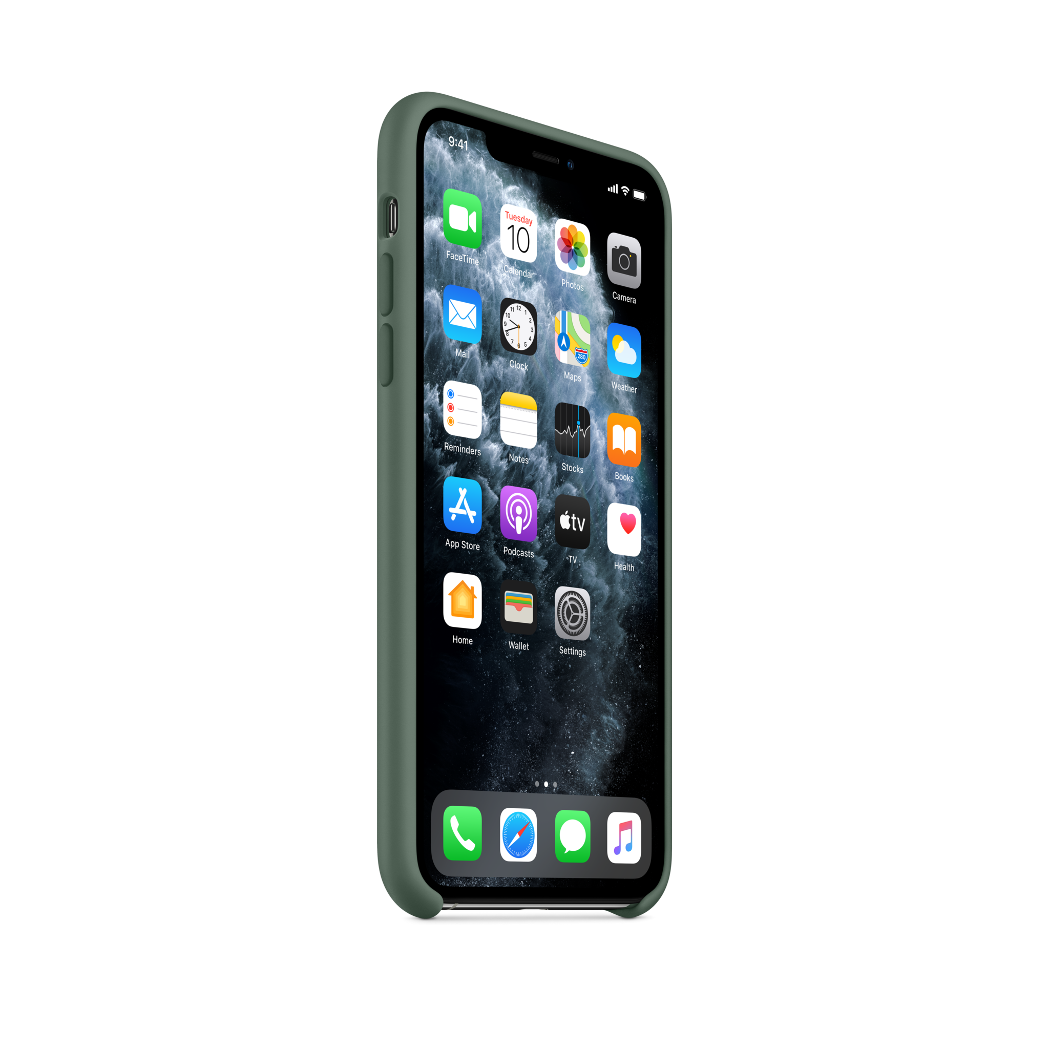 iPhone 11 Pro Max Silicone Case — Pine Green