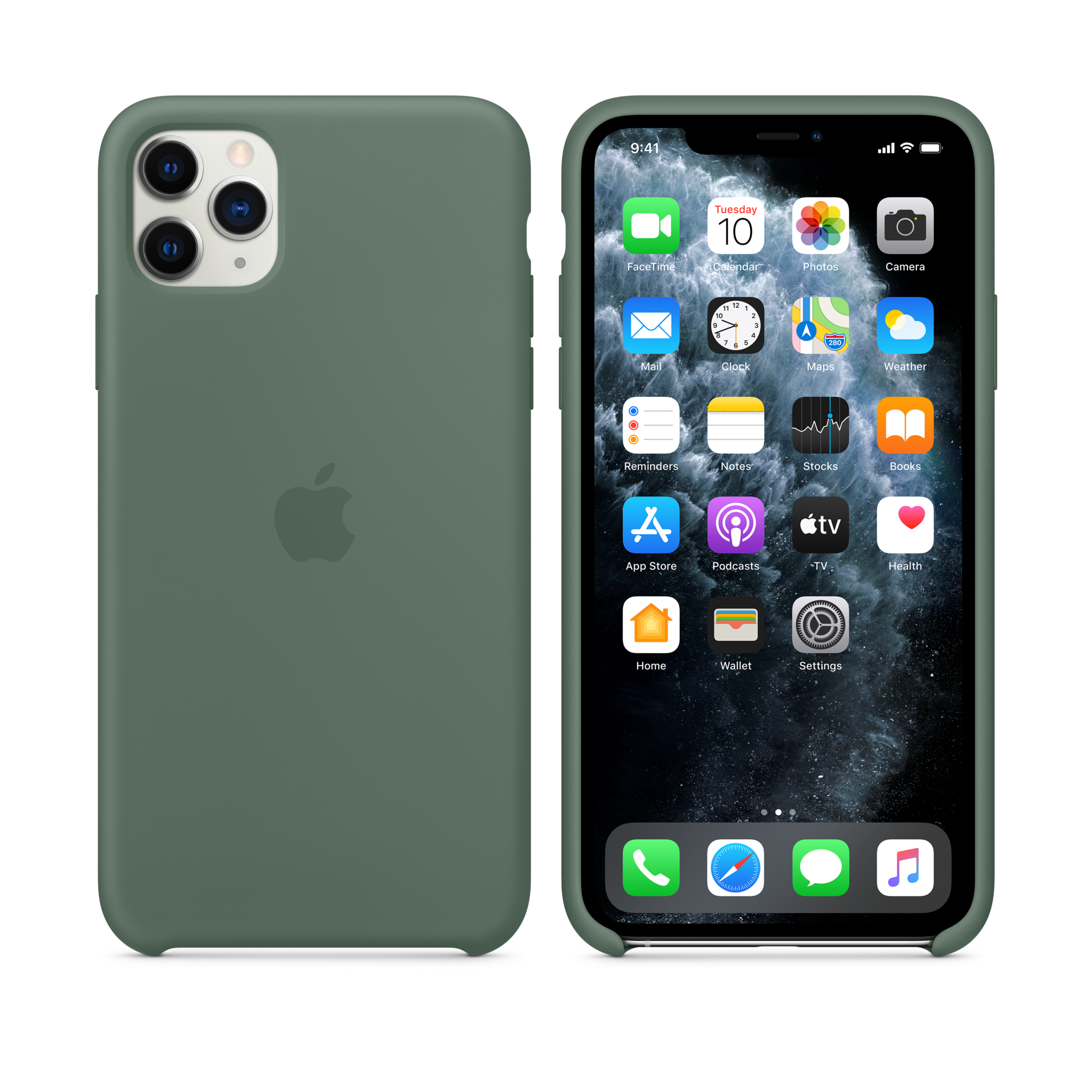 iPhone 11 Pro Max Silicone Case — Pine Green