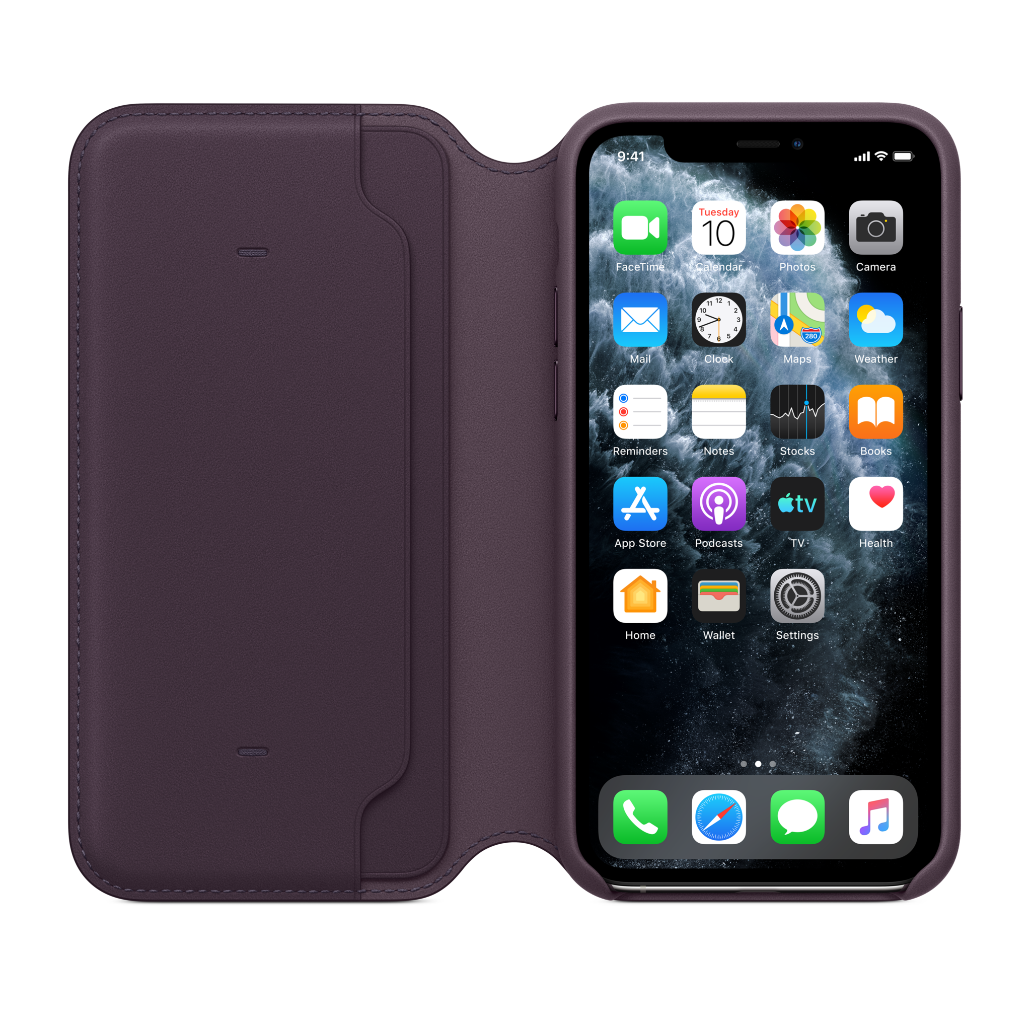 iPhone 11 Pro Leather Folio — Aubergine
