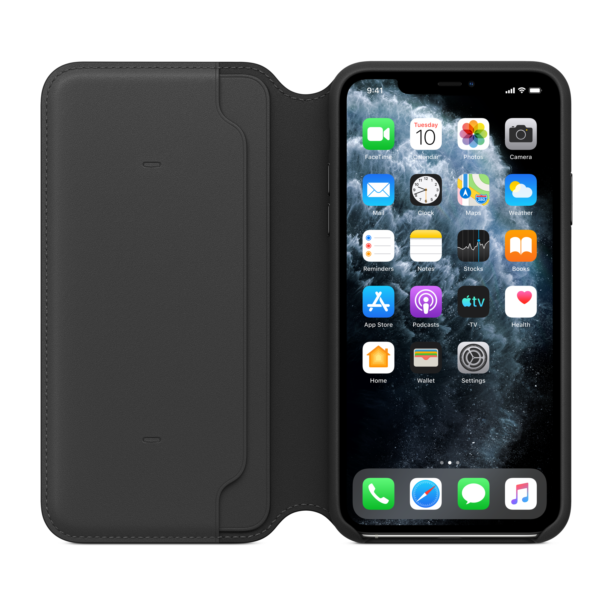 iPhone 11 Pro Max Leather Folio — Black